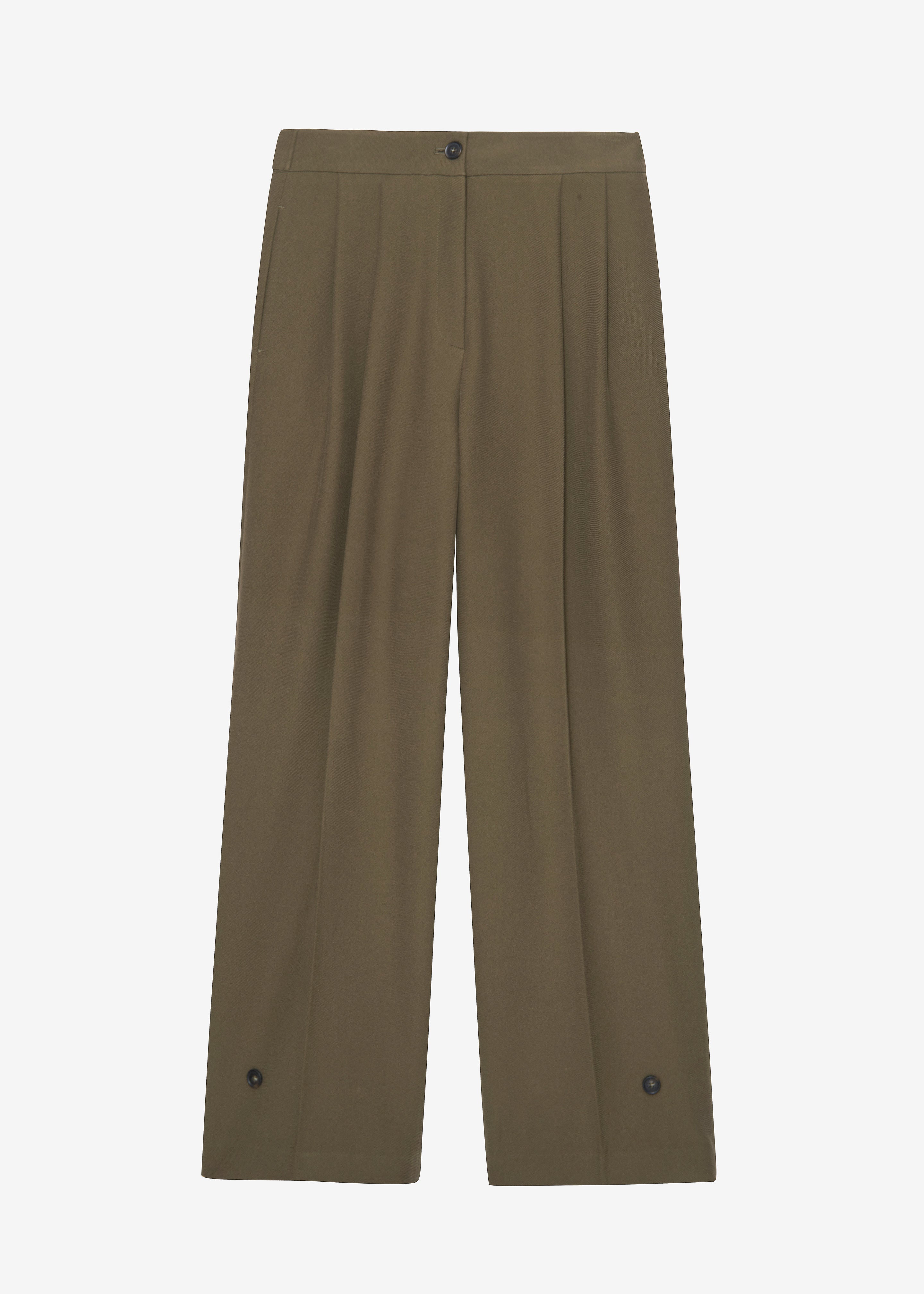 Dina Pleated Trousers - Khaki - 16