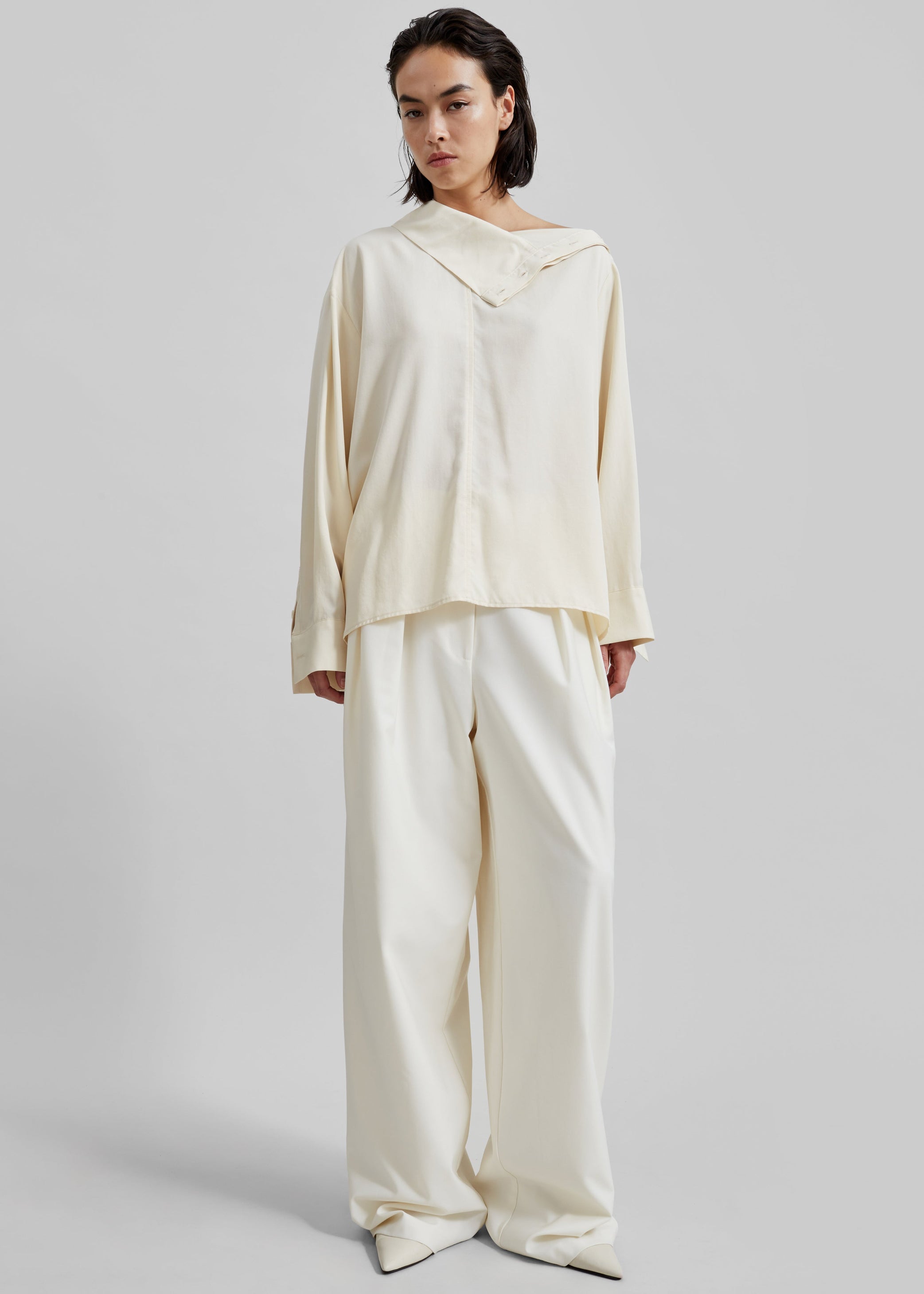 Shop the look image for Dion Asymmetric Blouse - Beige