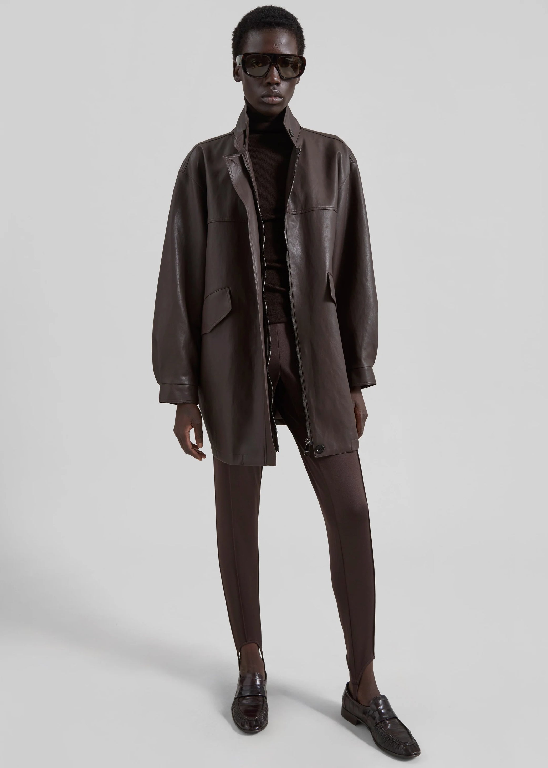 Shop the look image for Douvrin Faux Leather Jacket - Brown