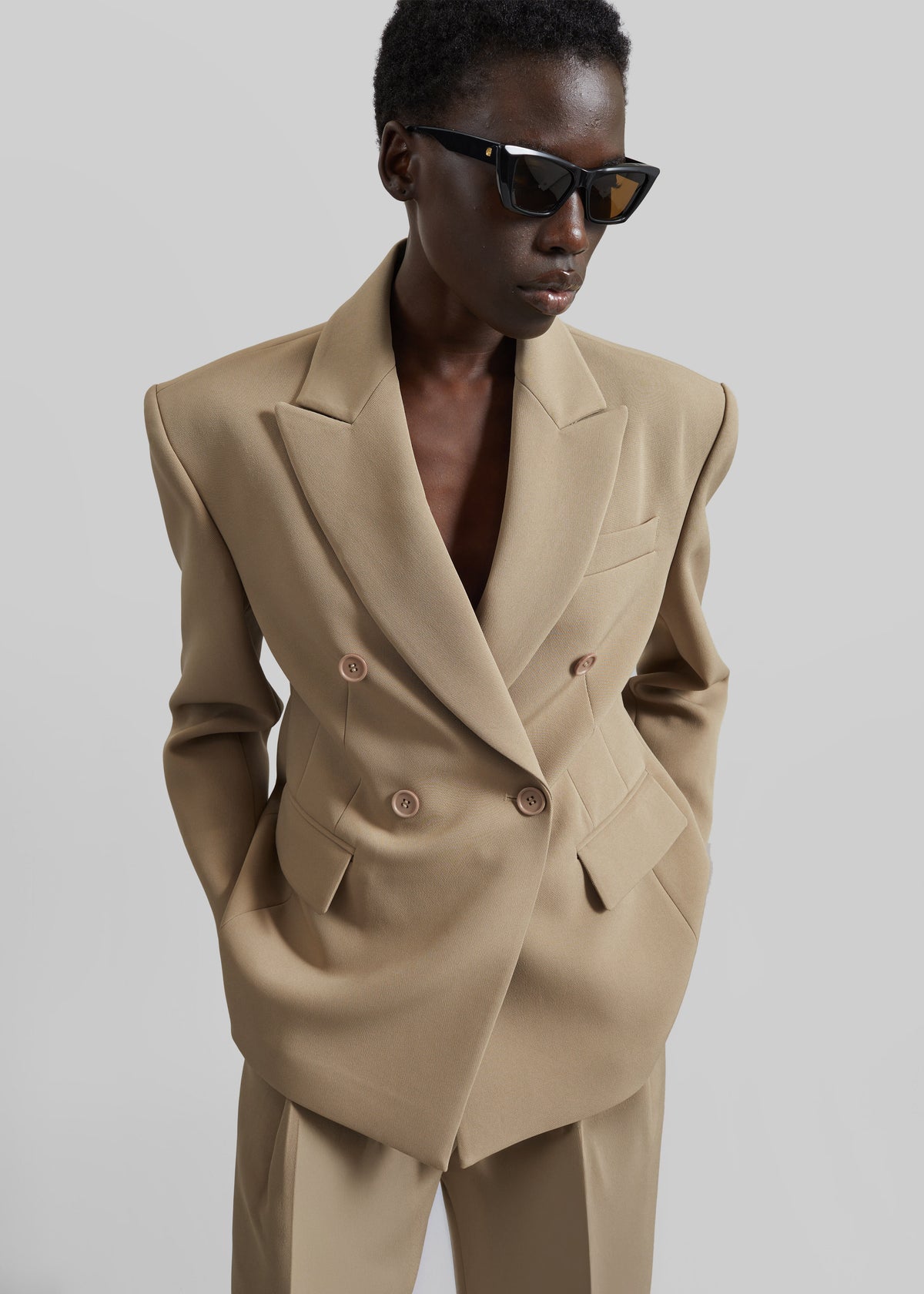 Doyer Cinched Blazer - Beige - 1