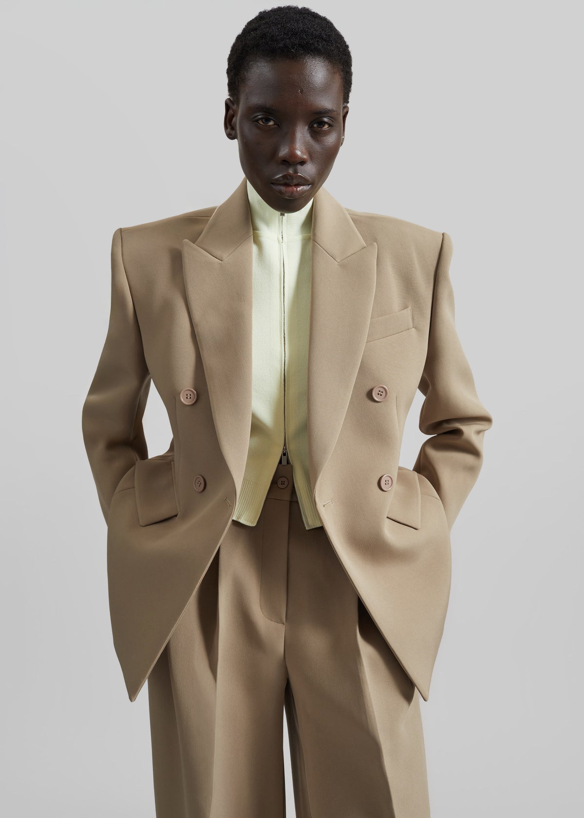 Doyer Cinched Blazer - Beige - 4