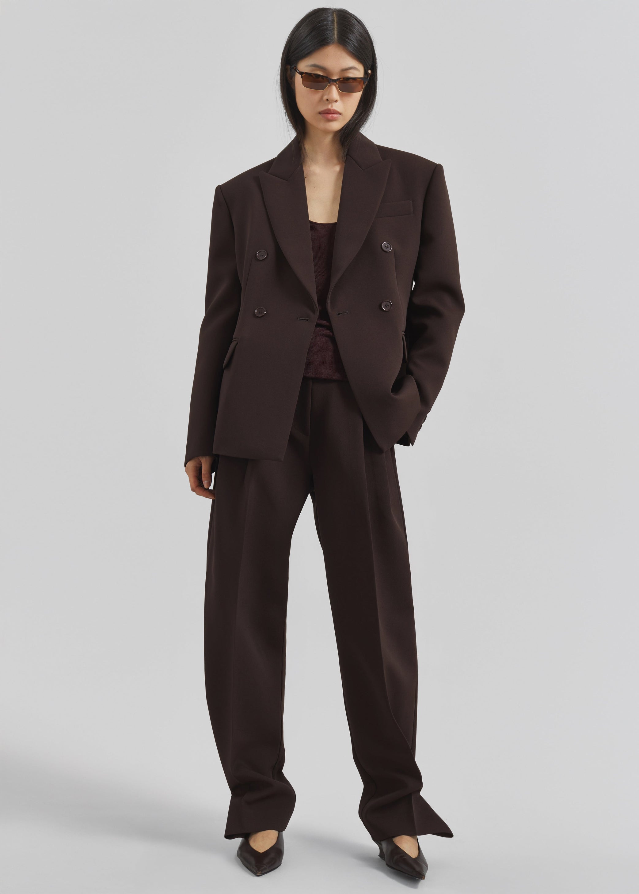 Shop the look image for Doyer Cinched Blazer - Brown