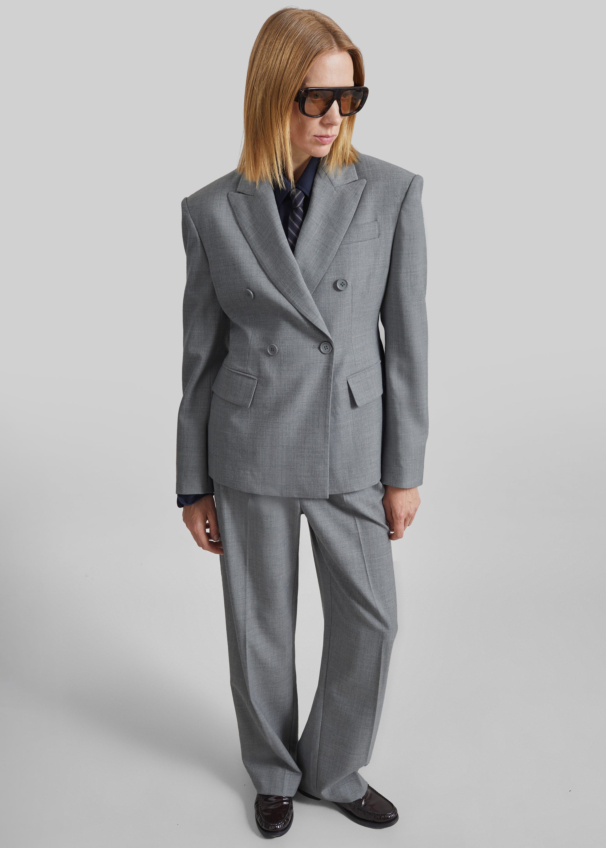 Shop the look image for Doyer Cinched Blazer - Light Grey