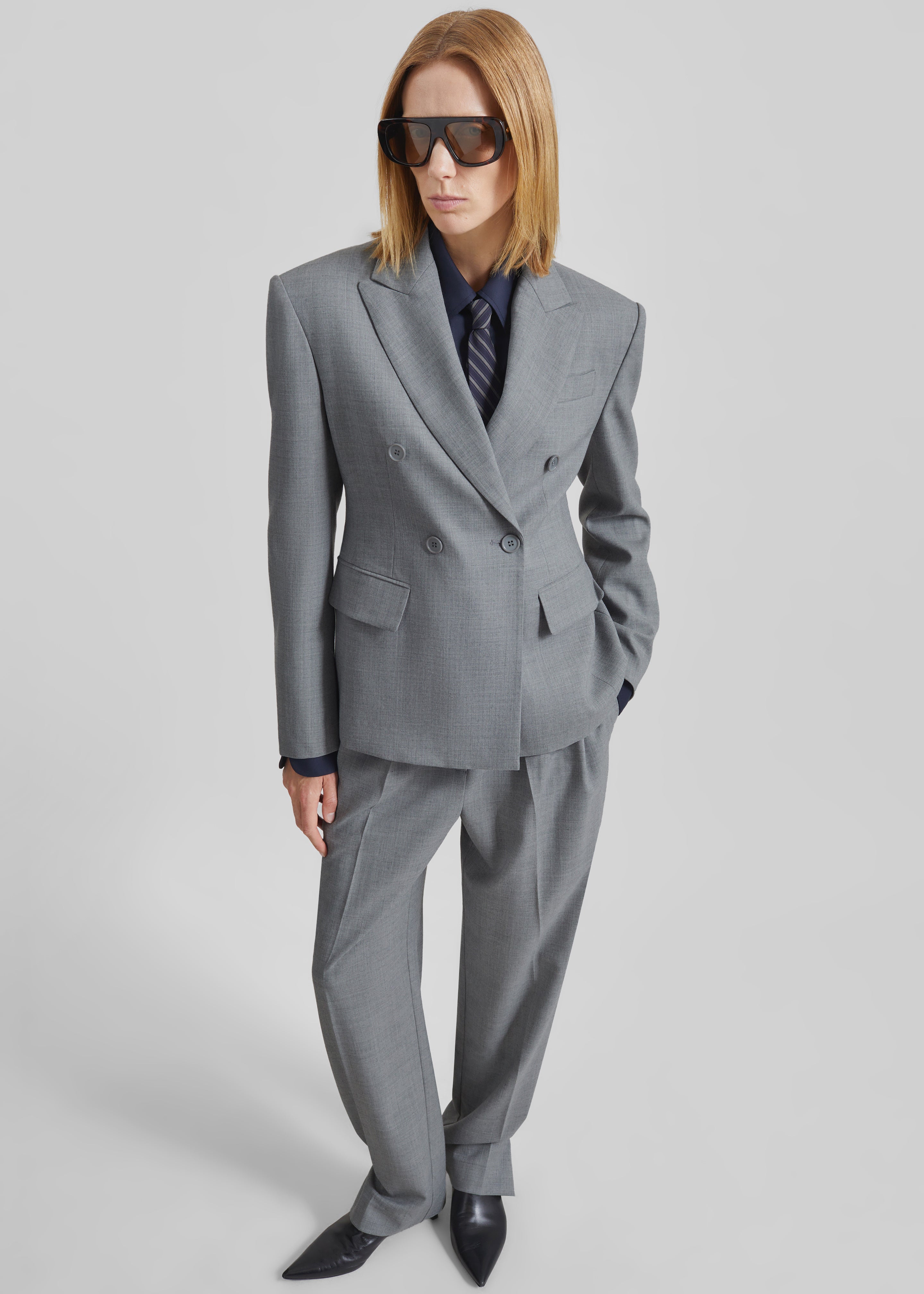 Doyer Cinched Blazer - Light Grey - 4