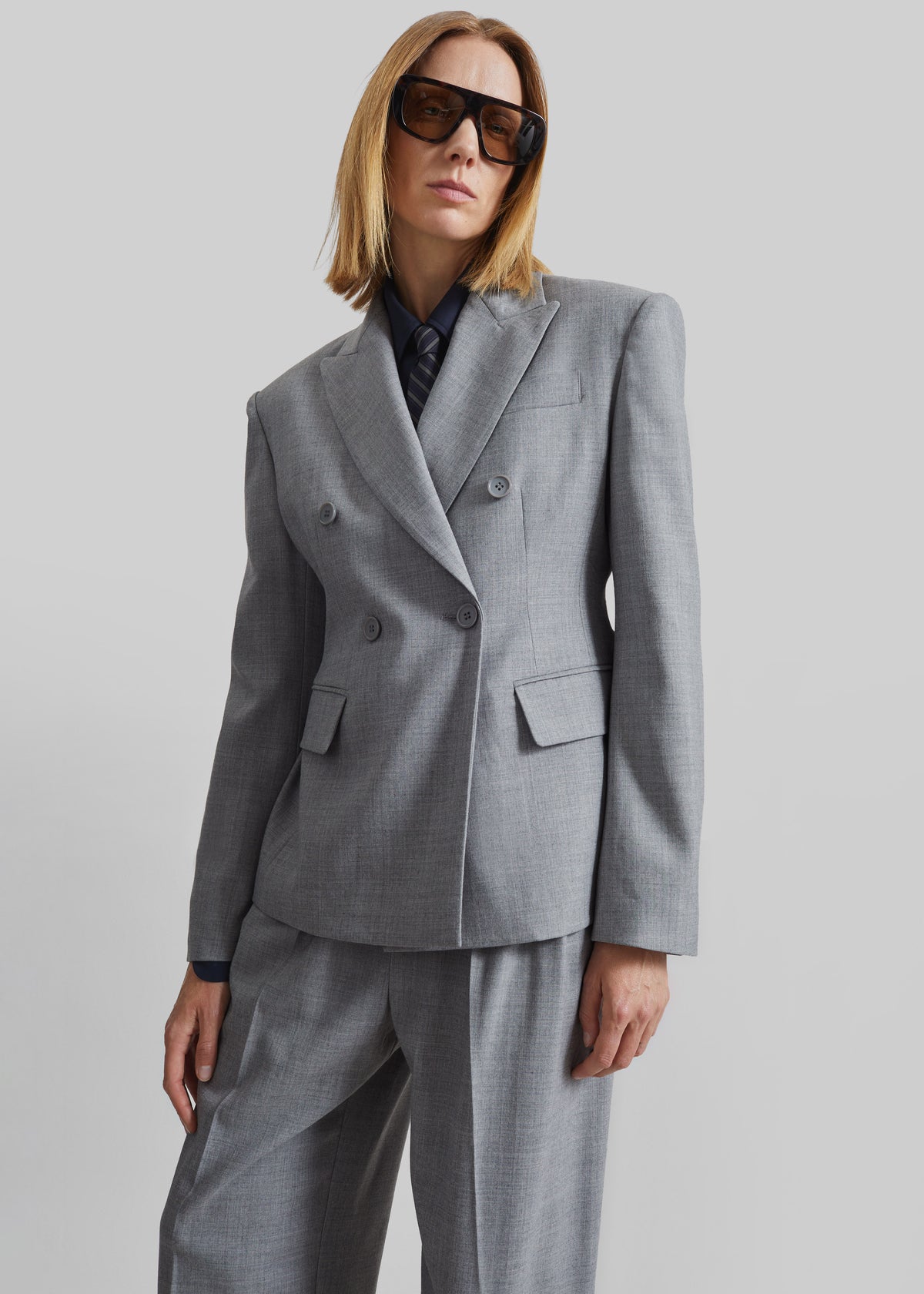 Doyer Cinched Blazer - Light Grey - 5