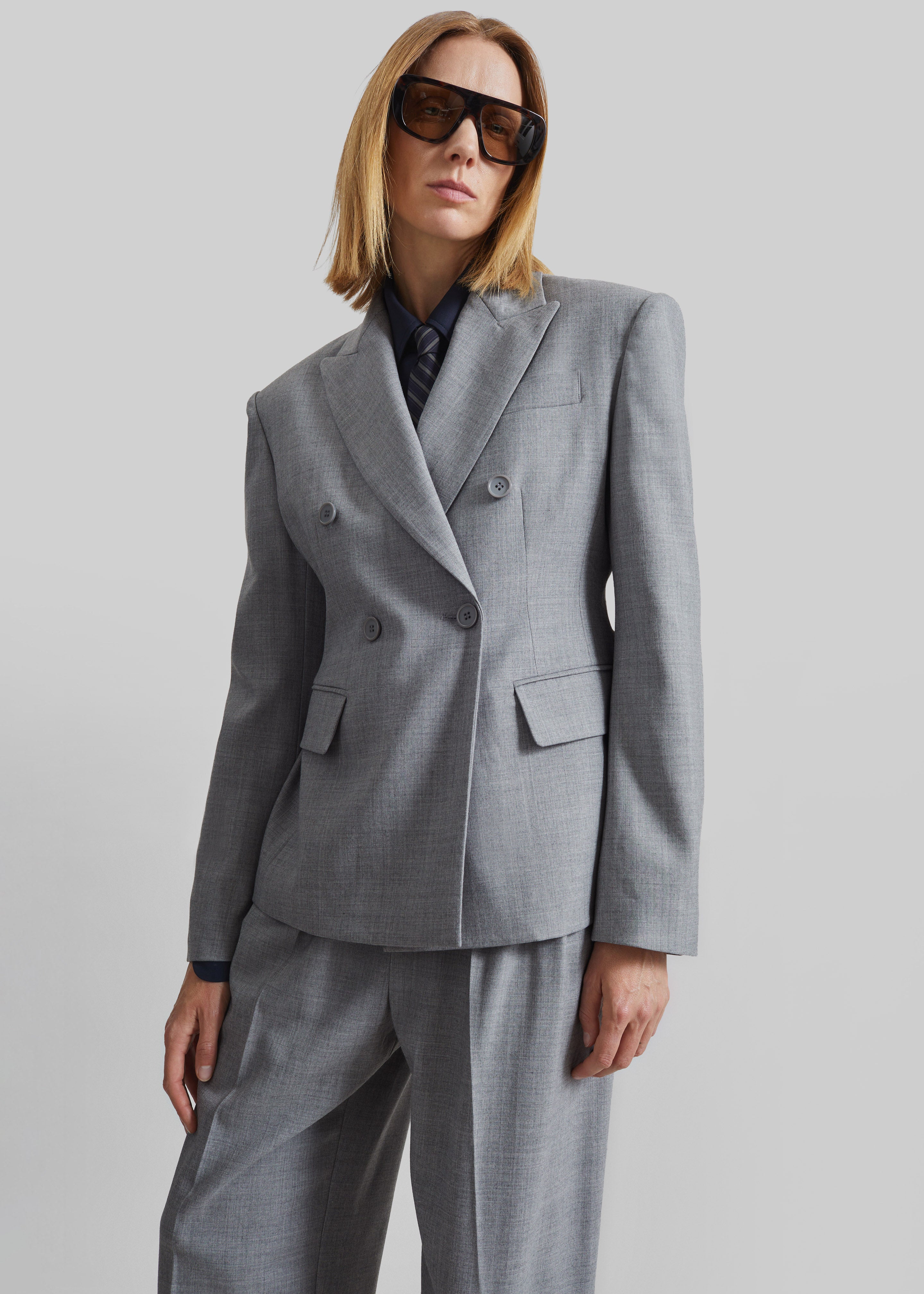 Doyer Cinched Blazer - Light Grey - 5