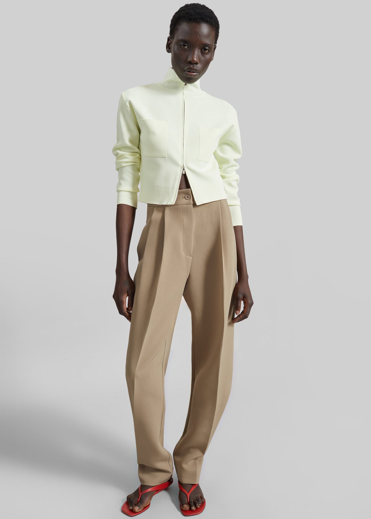 Doyer Pleated Trousers - Beige - 1