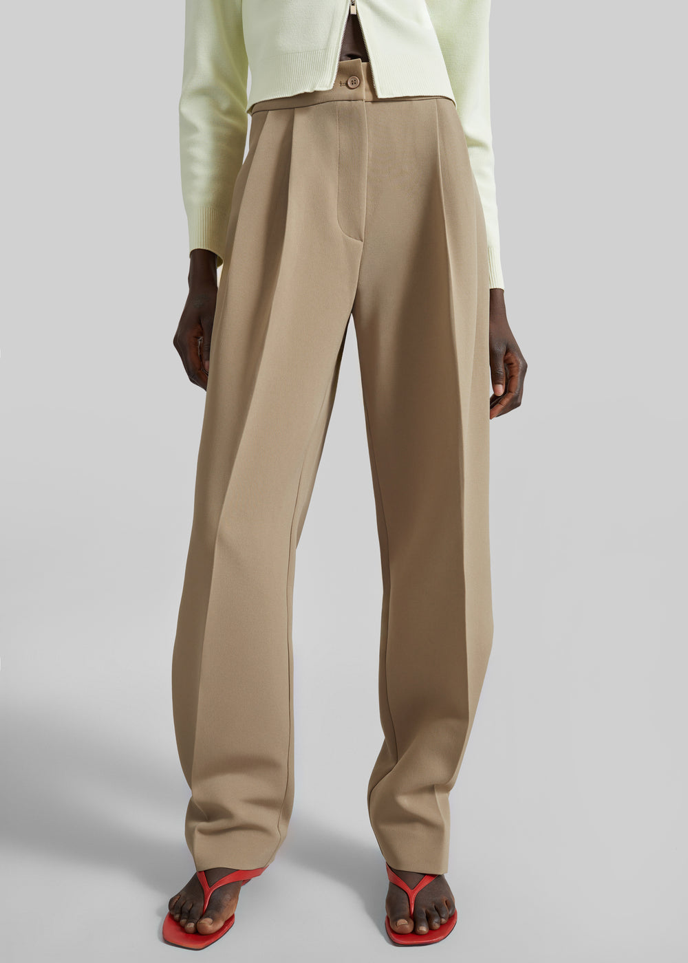 Doyer Pleated Trousers - Beige - 1