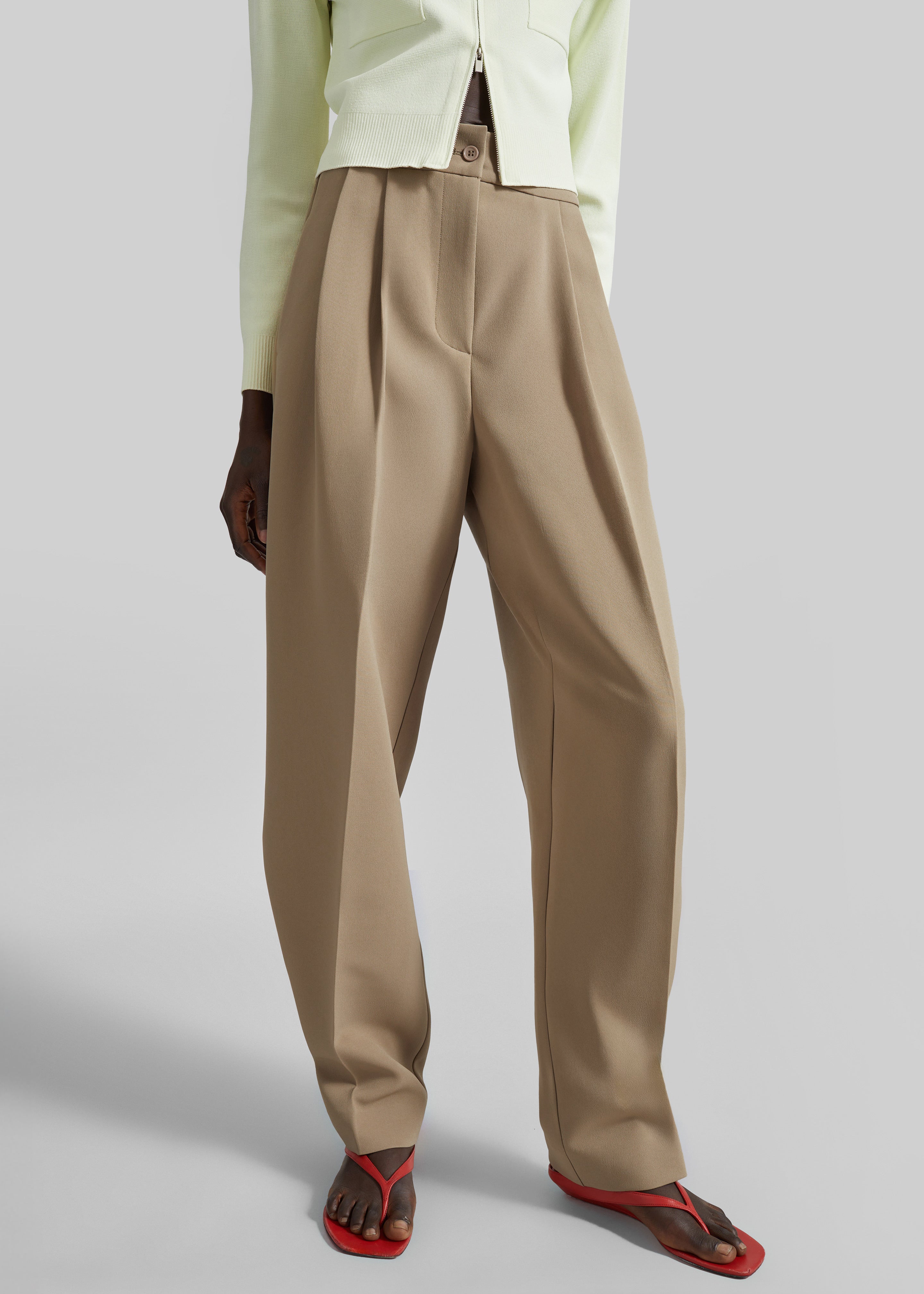 Doyer Pleated Trousers - Beige - 6