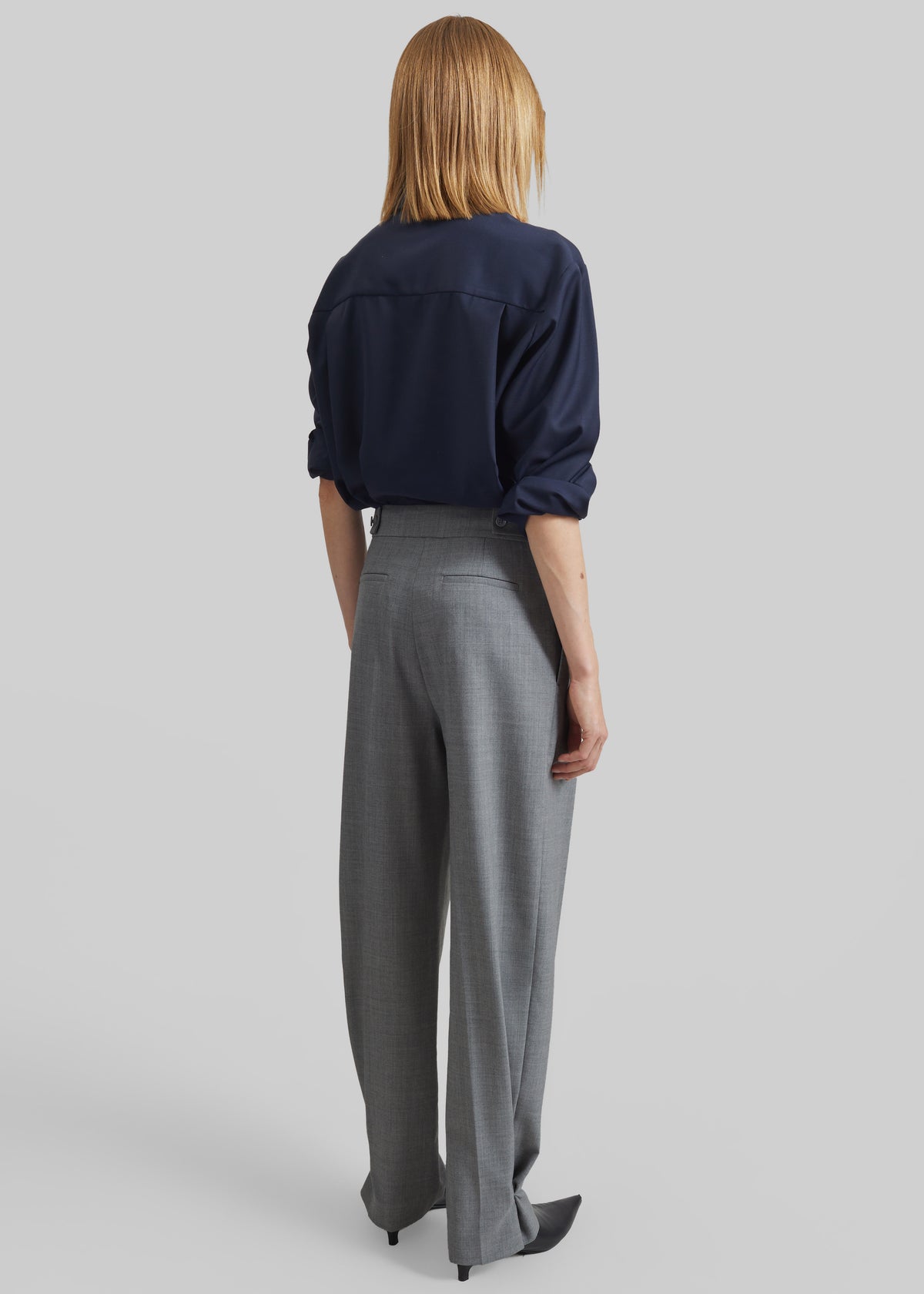 Doyer Pleated Trousers - Light Grey - 7