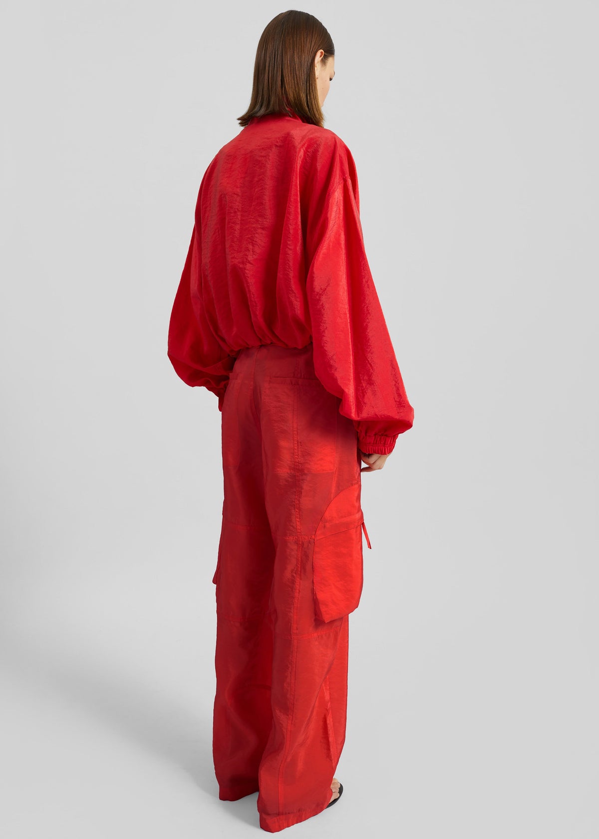 Drea Sheer Bomber Jacket - Red - 8