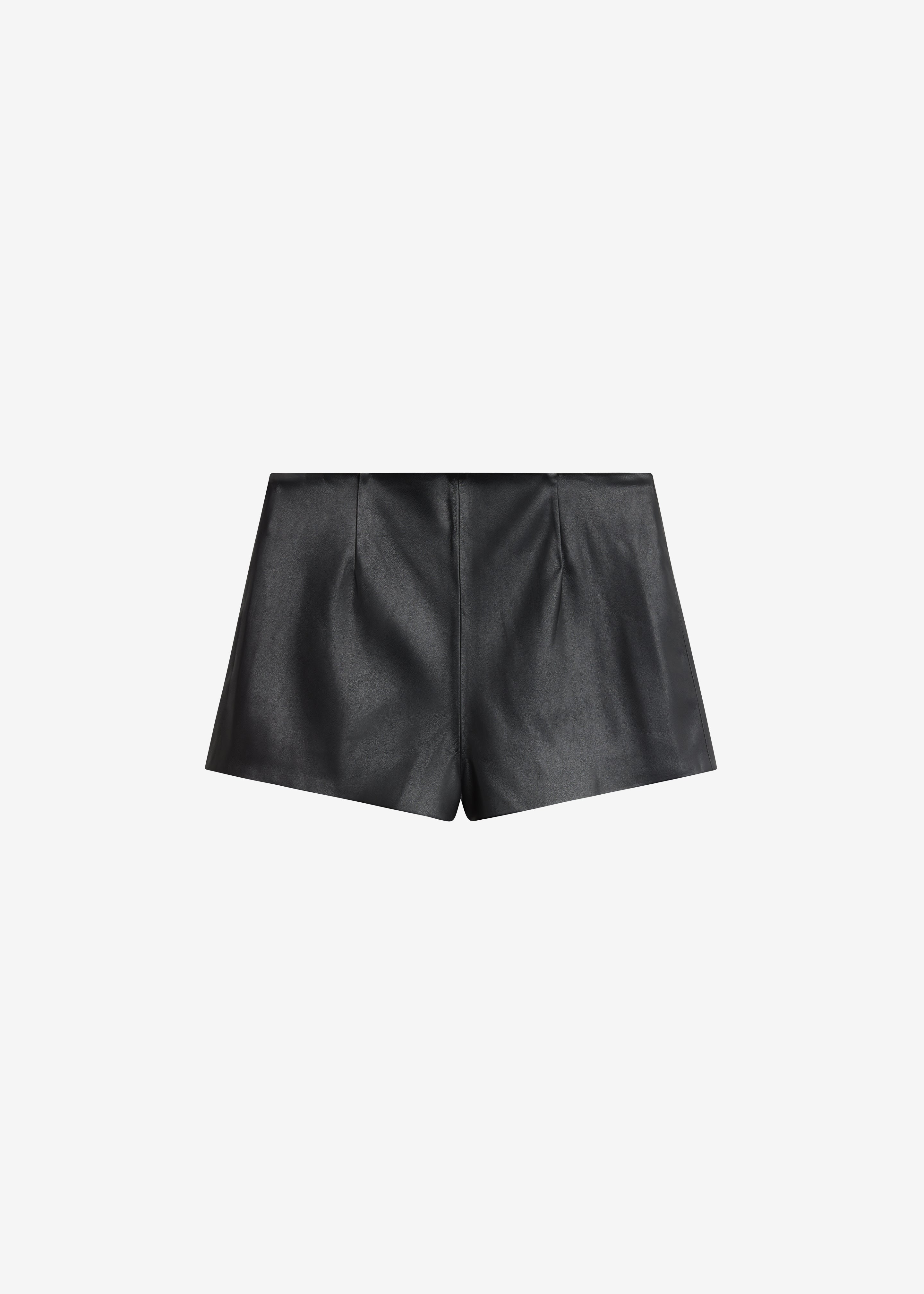 Dreux Faux Leather Hot Pants - Black - 7