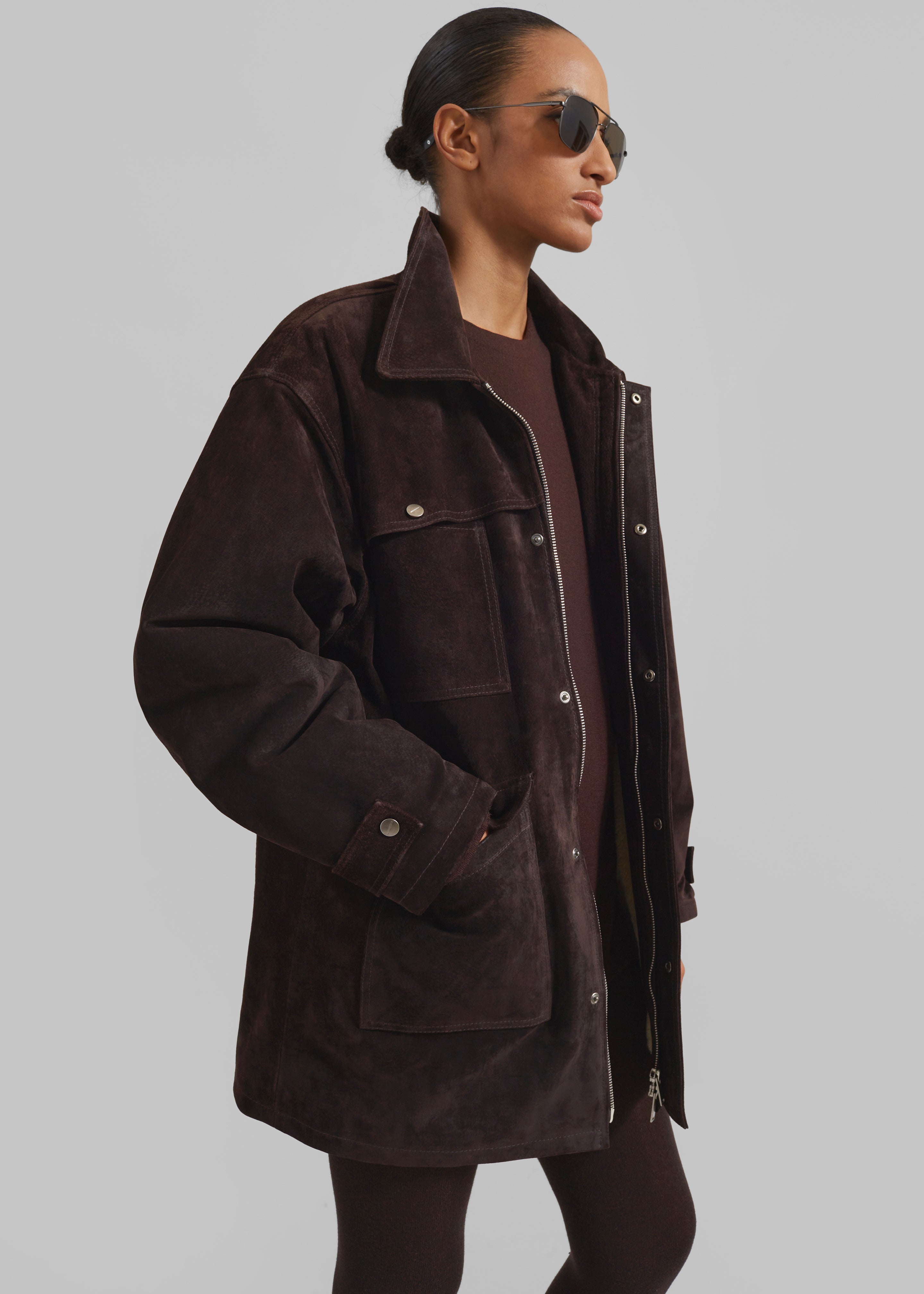 Dulnain Suede Field Jacket - Dark Brown - 4