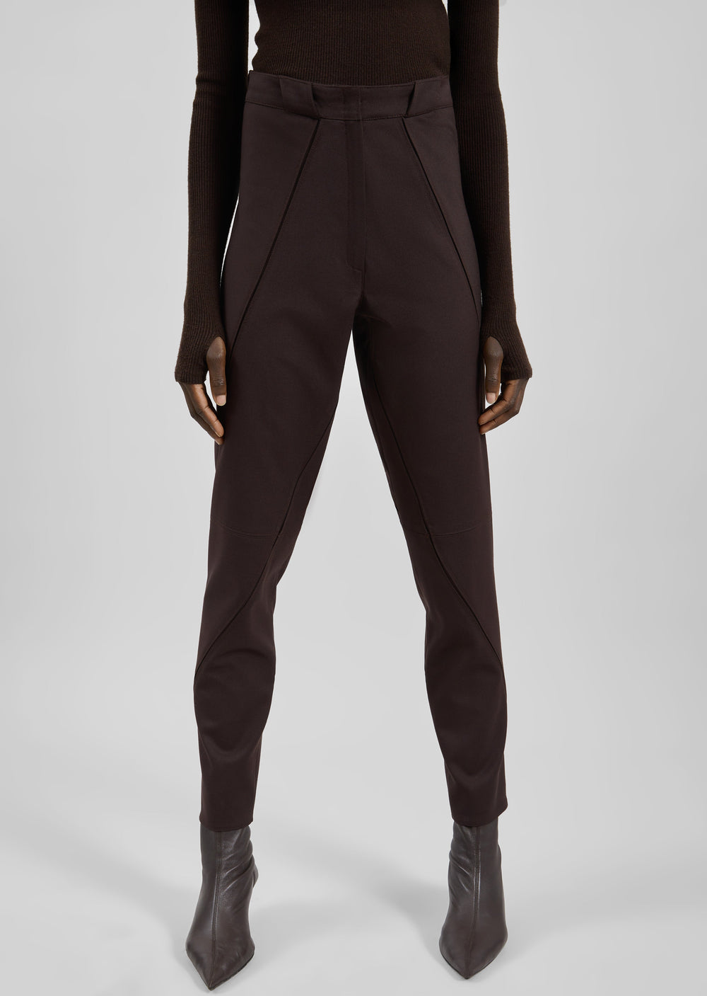 Dune Panelled Pants - Dark Brown