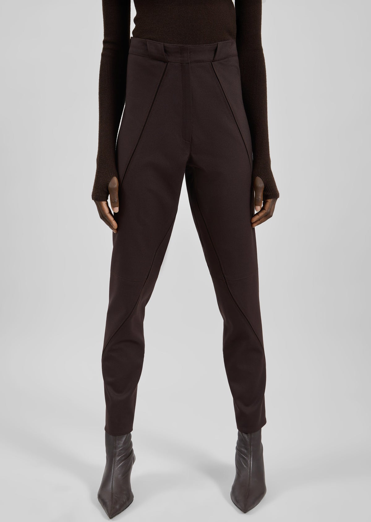 Dune Panelled Pants - Dark Brown