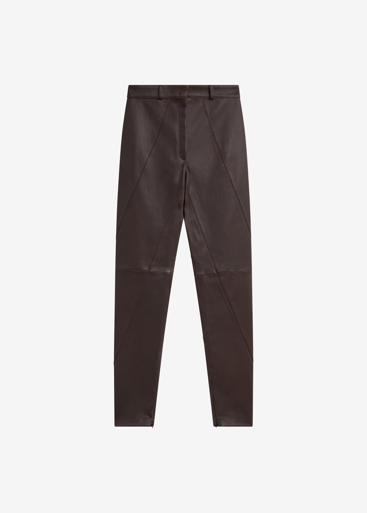 Dune Stretch Leather Panelled Pants - Brown