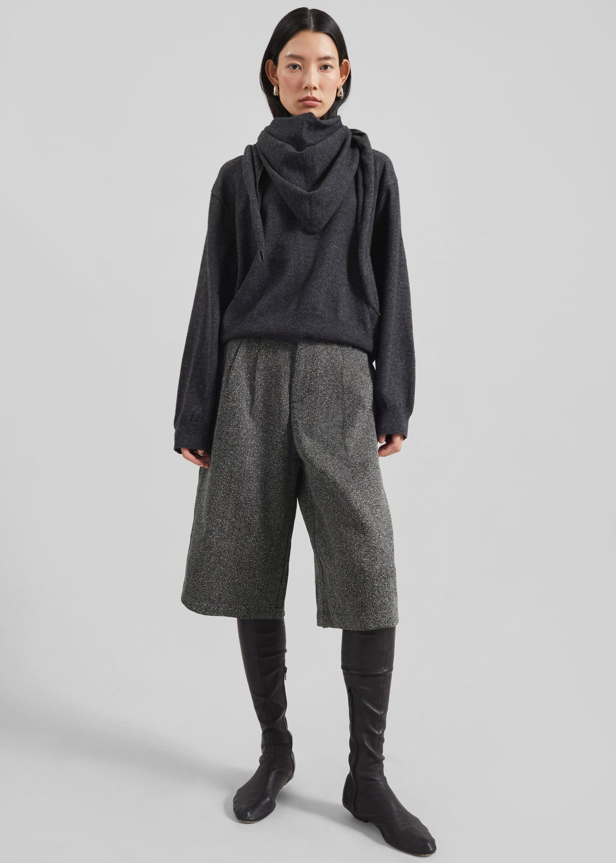 Dunley Bermuda Shorts - Charcoal Melange - 1