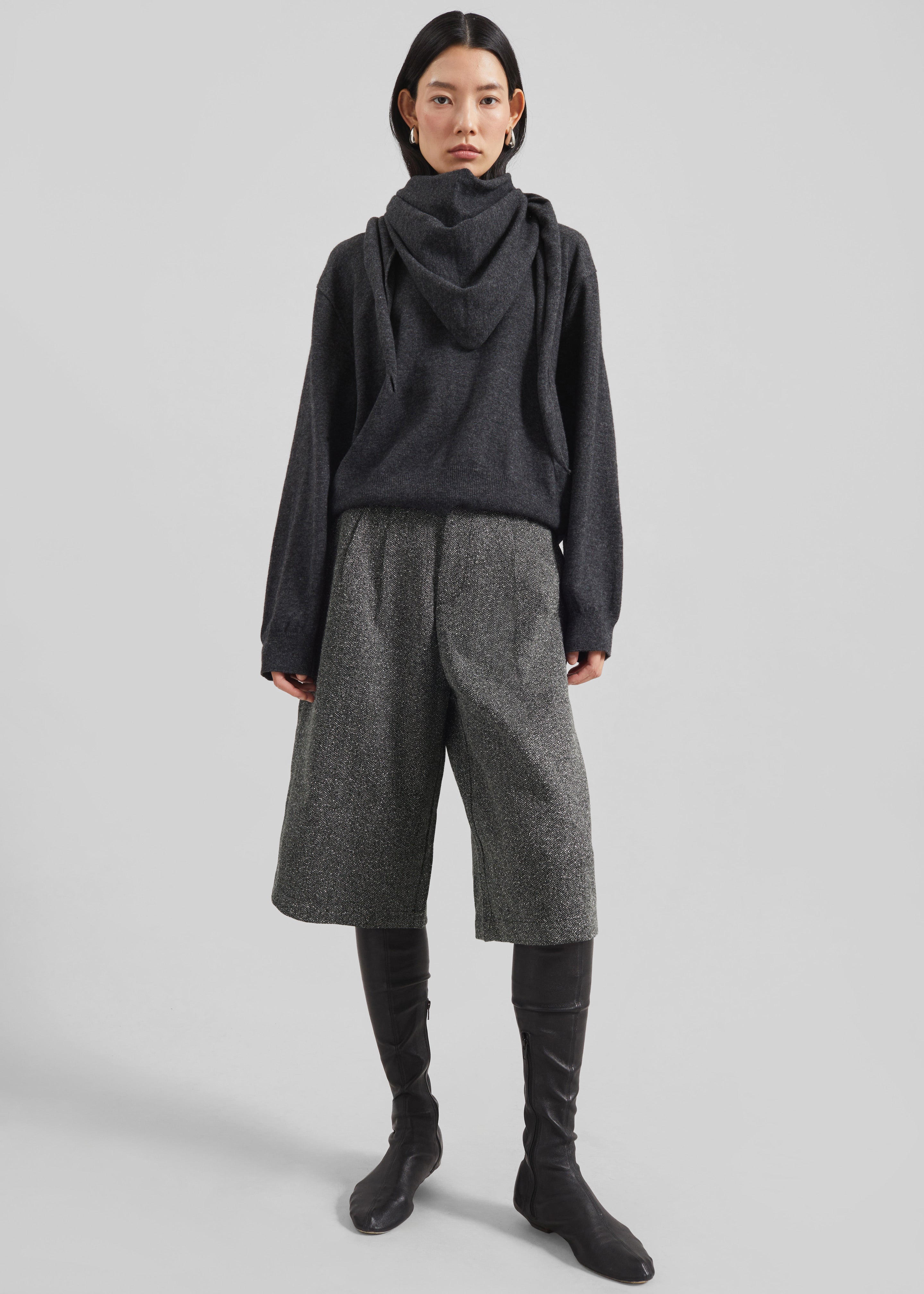 Dunley Bermuda Shorts - Charcoal Melange - 1