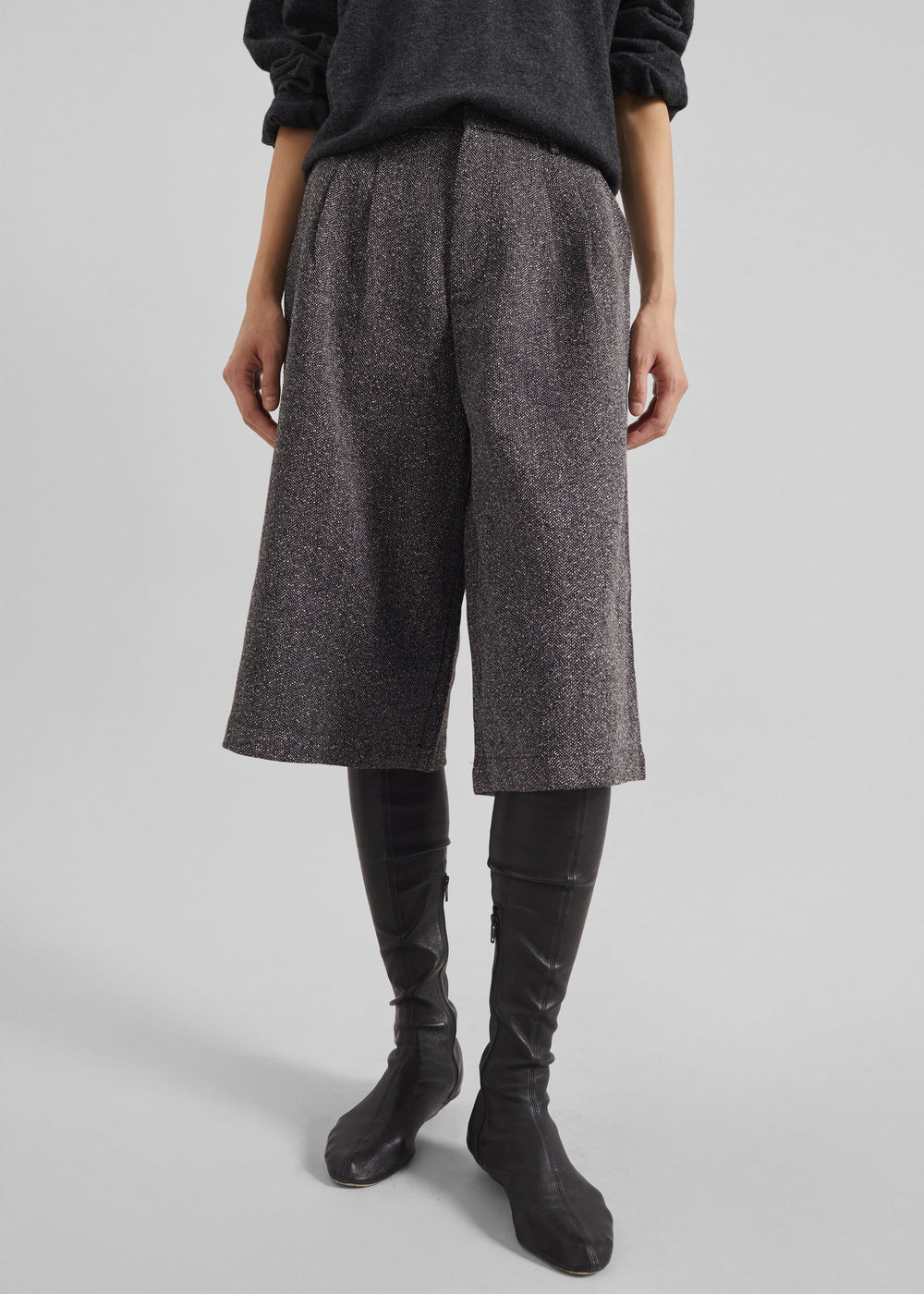 Dunley Bermuda Shorts - Charcoal Melange - 1