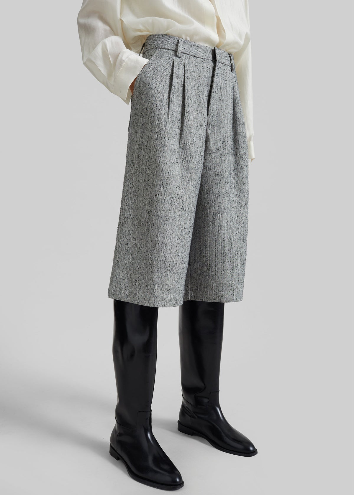 Dunley Bermuda Shorts - Grey Melange - 2