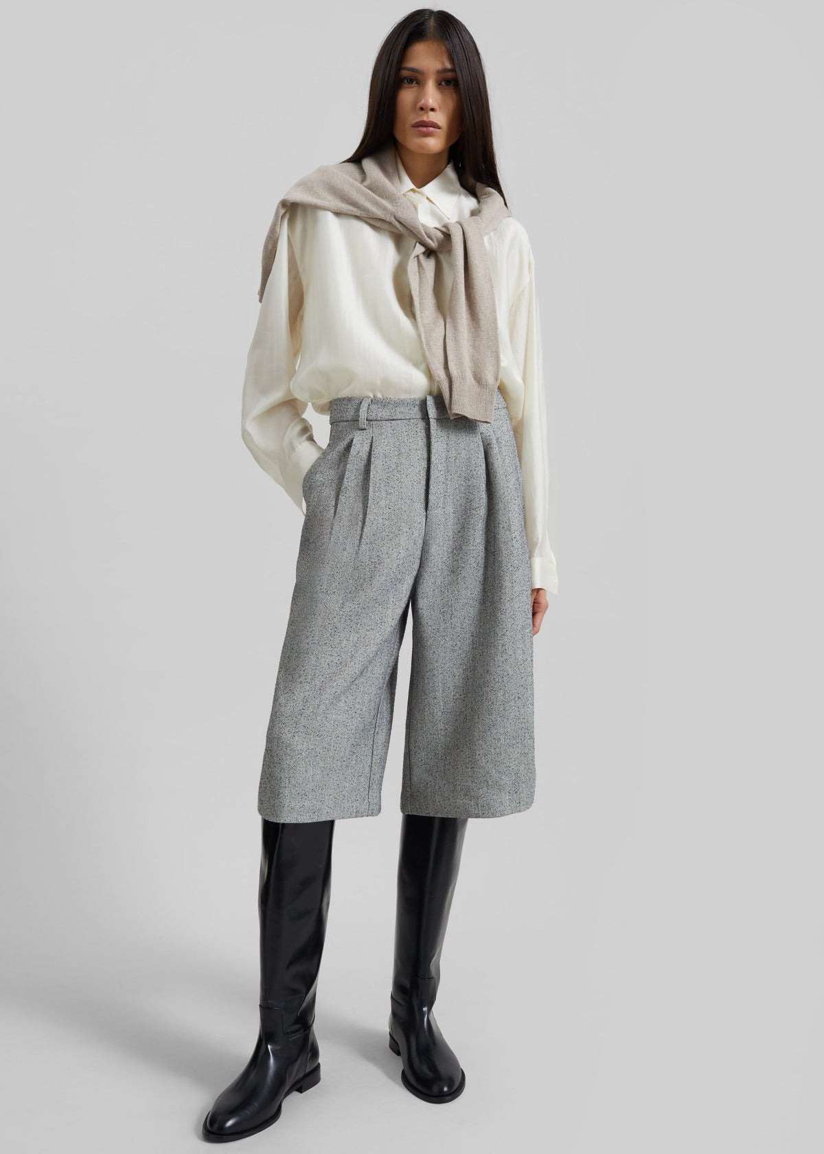 Dunley Bermuda Shorts - Grey Melange - 1