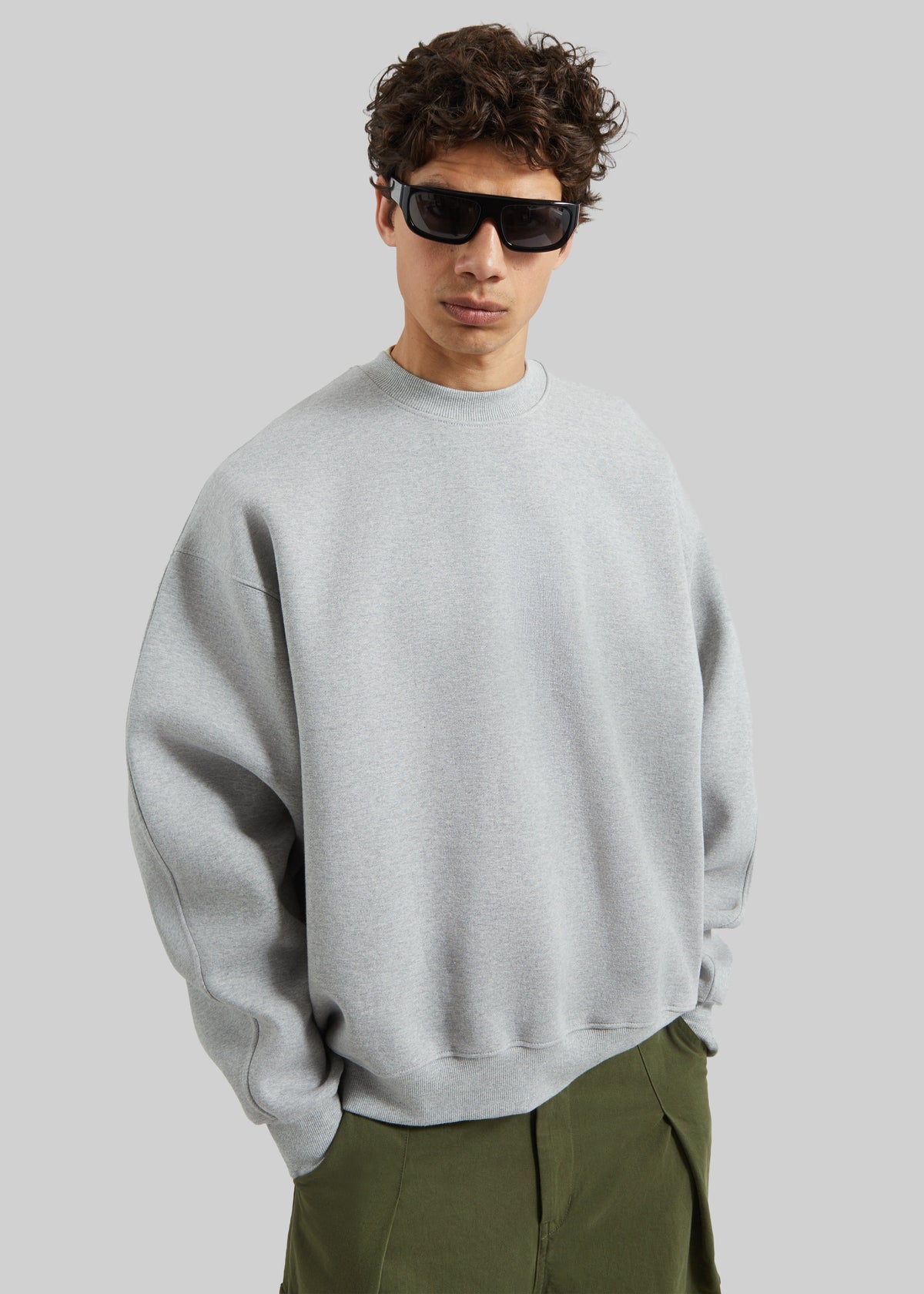 Sweatshirt Dunloy oversize - Gris clair - 1