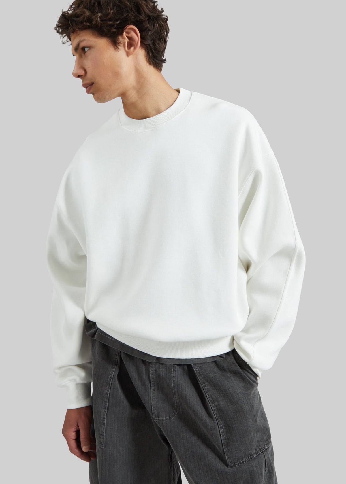 Dunloy Oversized Sweatshirt - White - 5