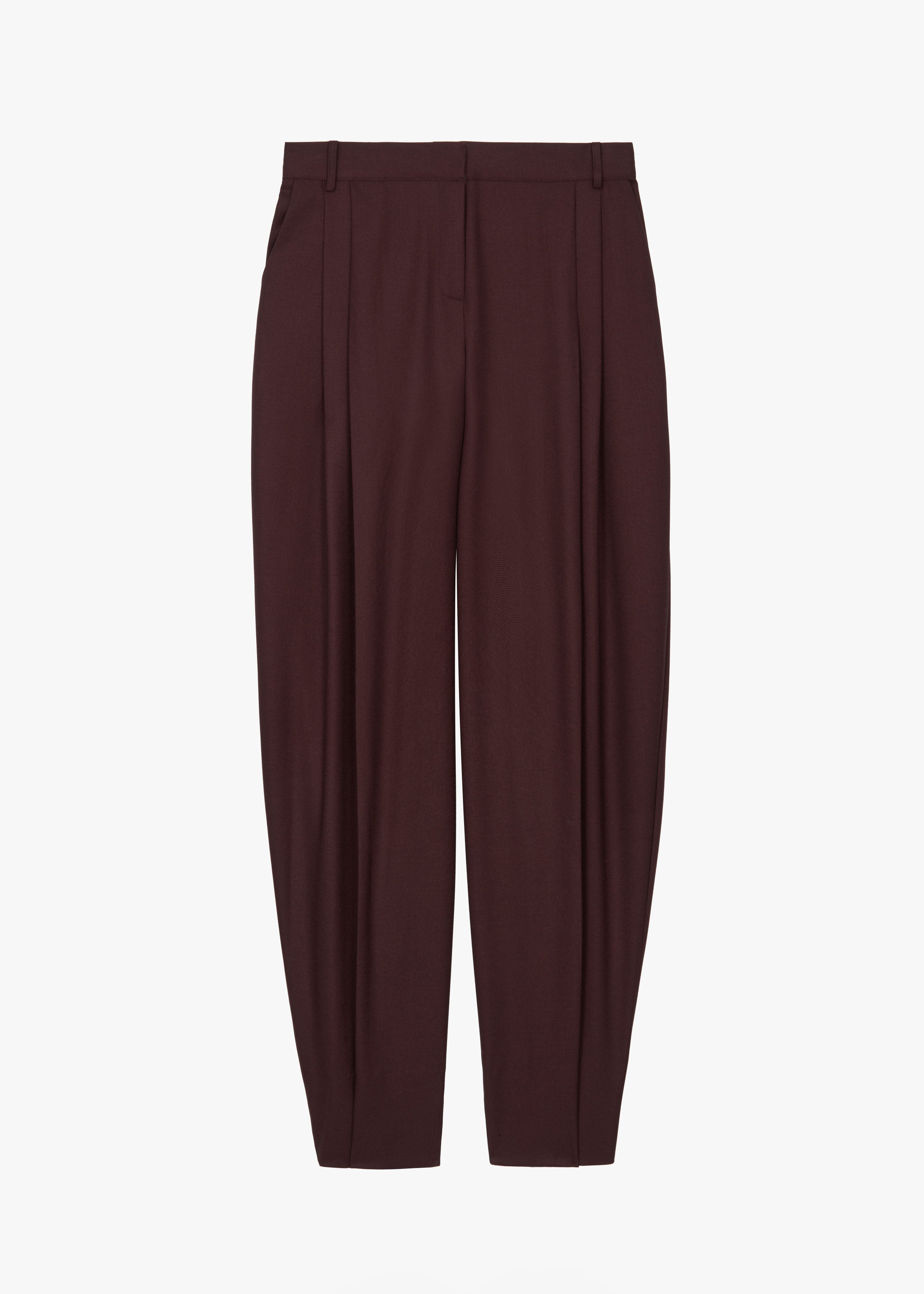 Durham Pleated Trousers - Burgundy - 11