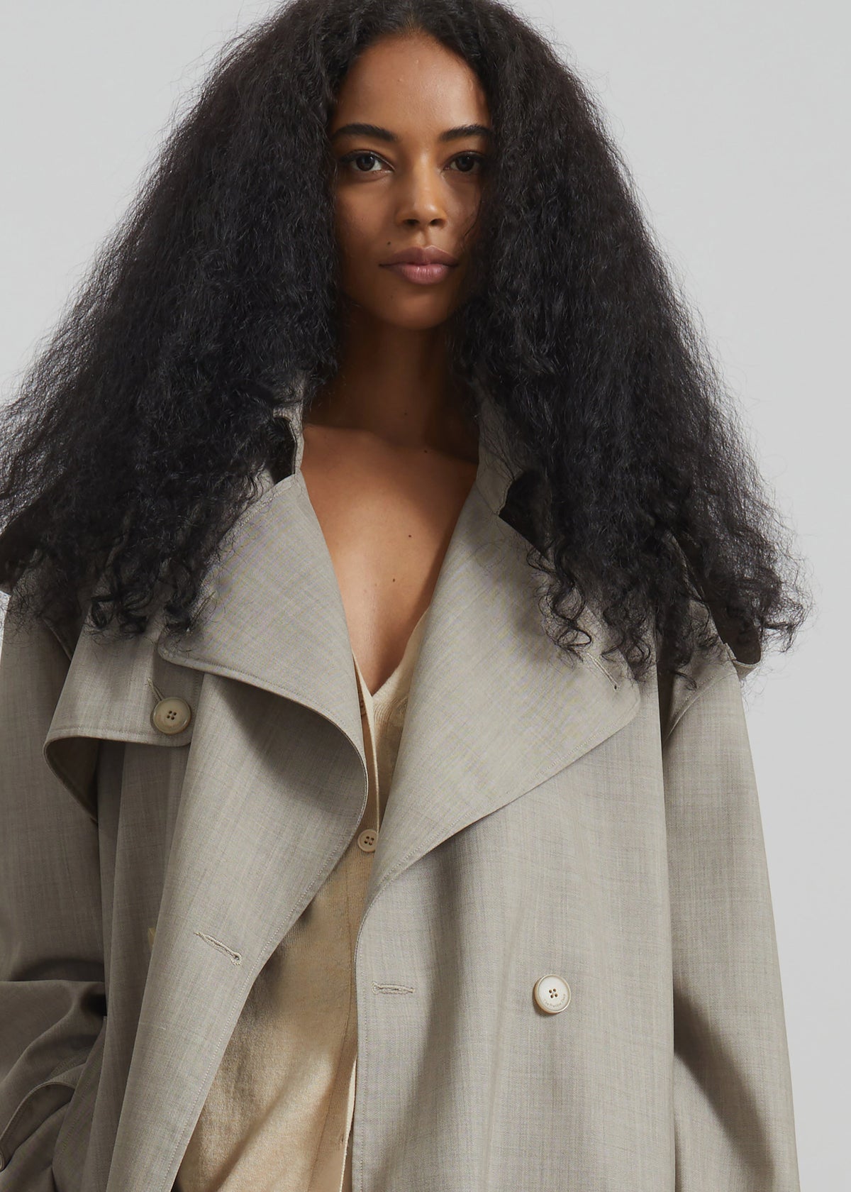 Dursley Oversized Trench Coat - Beige Melange - 6