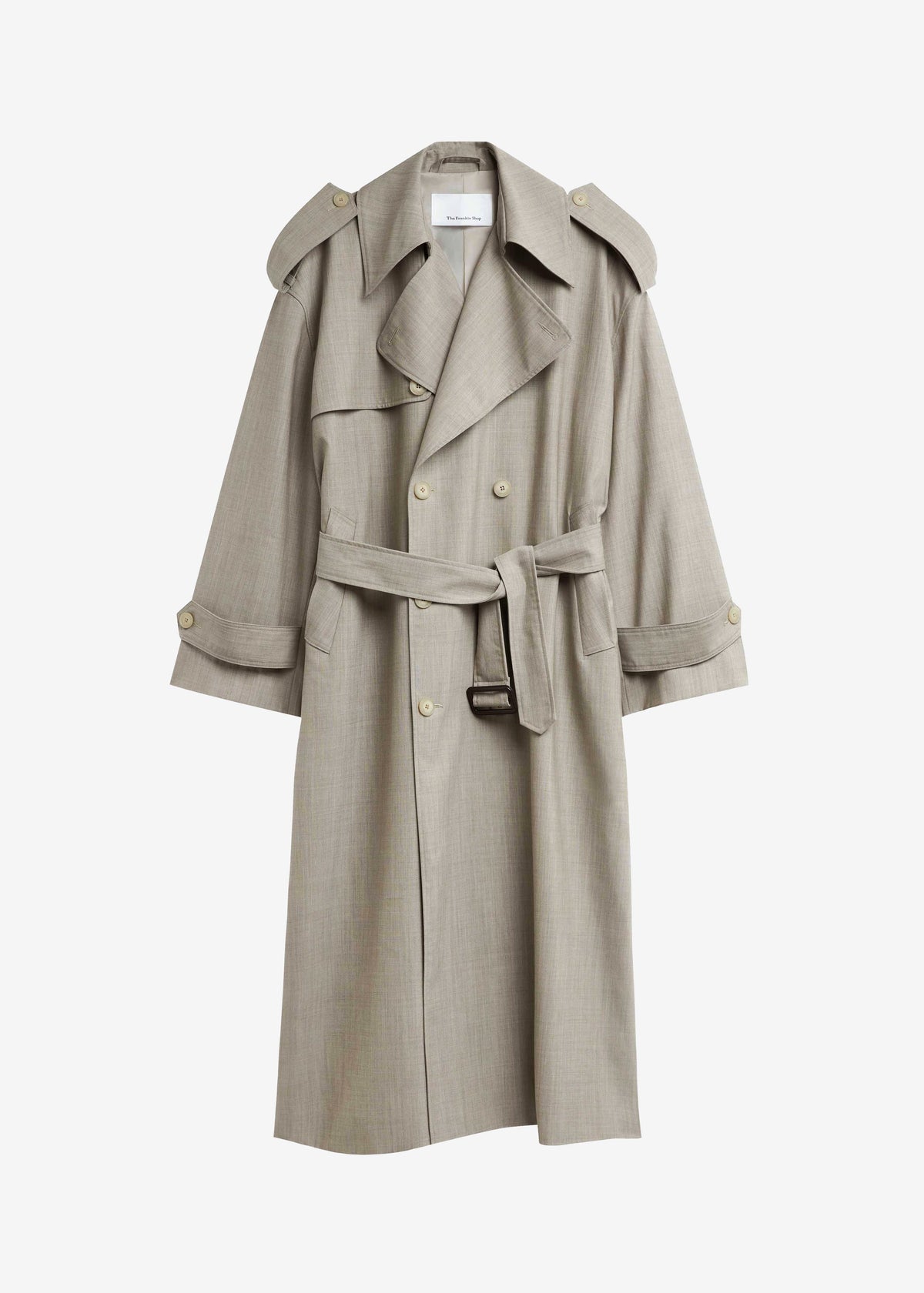 Dursley Oversized Trench Coat - Beige Melange - 10