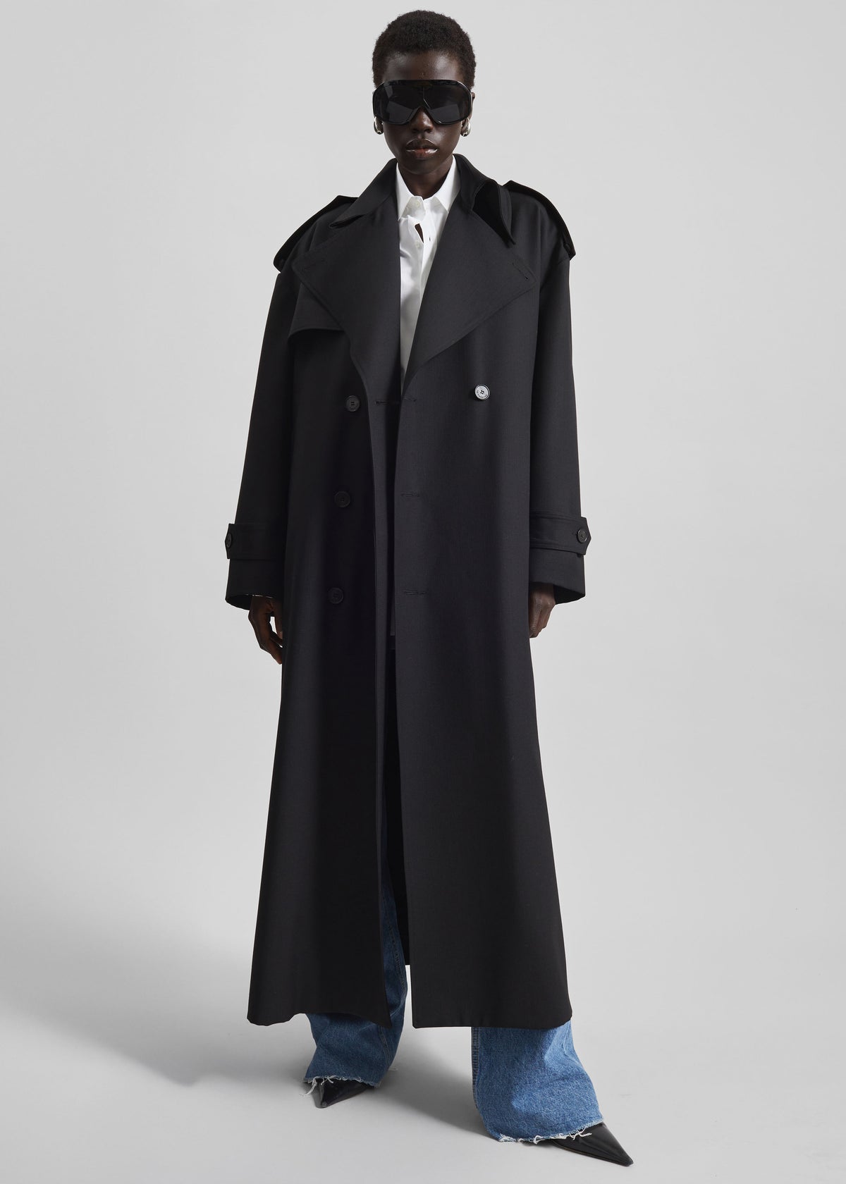 Dursley Tailored Trench Coat - Black - 1