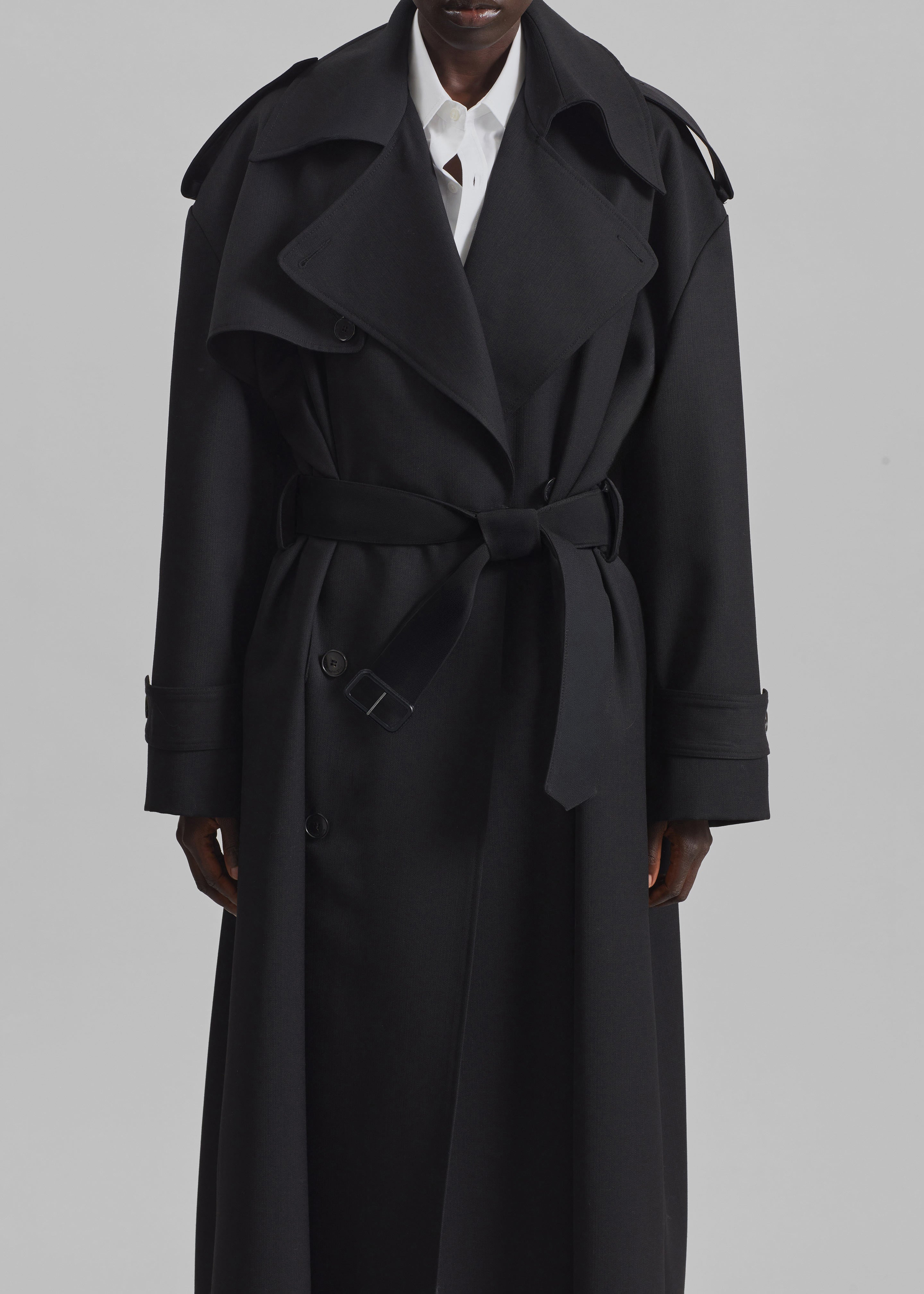 Dursley Tailored Trench Coat - Black - 4