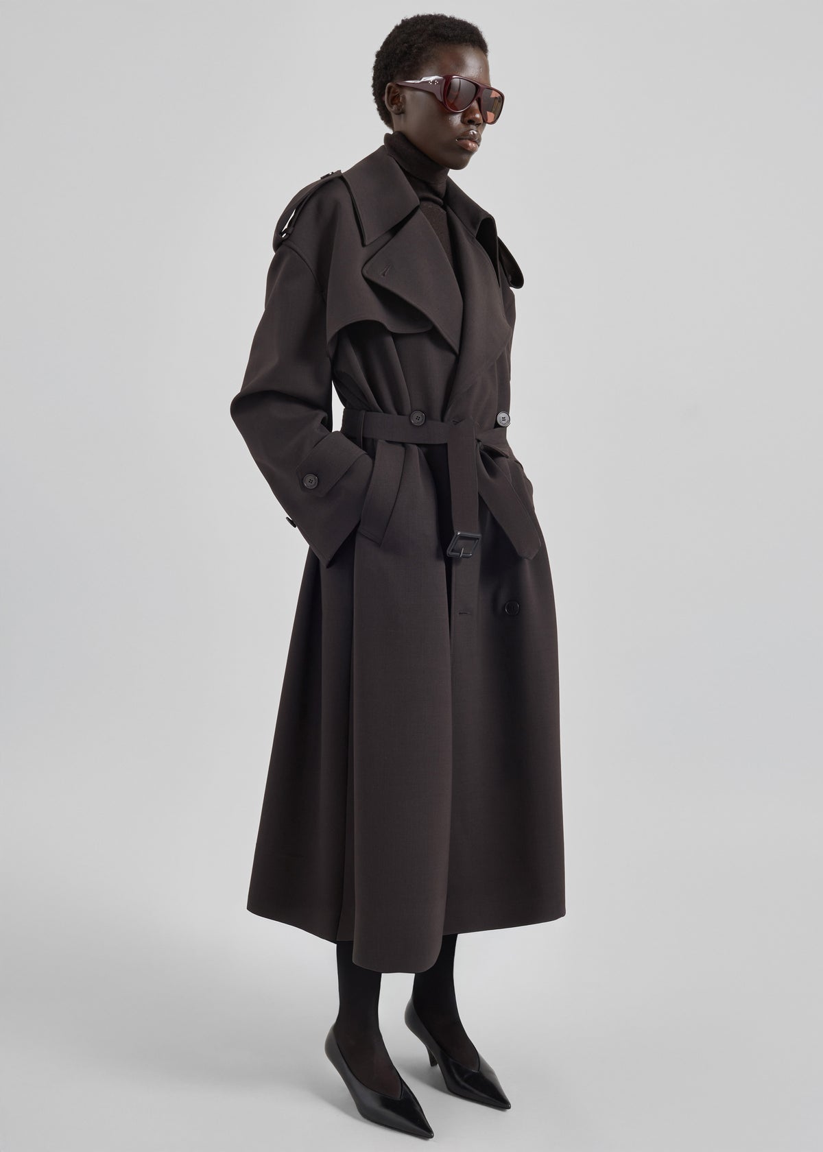 Dursley Tailored Trench Coat - Brown - 7