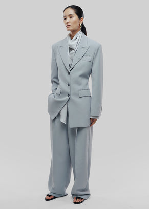 Duved Cinched Blazer - Slate Grey