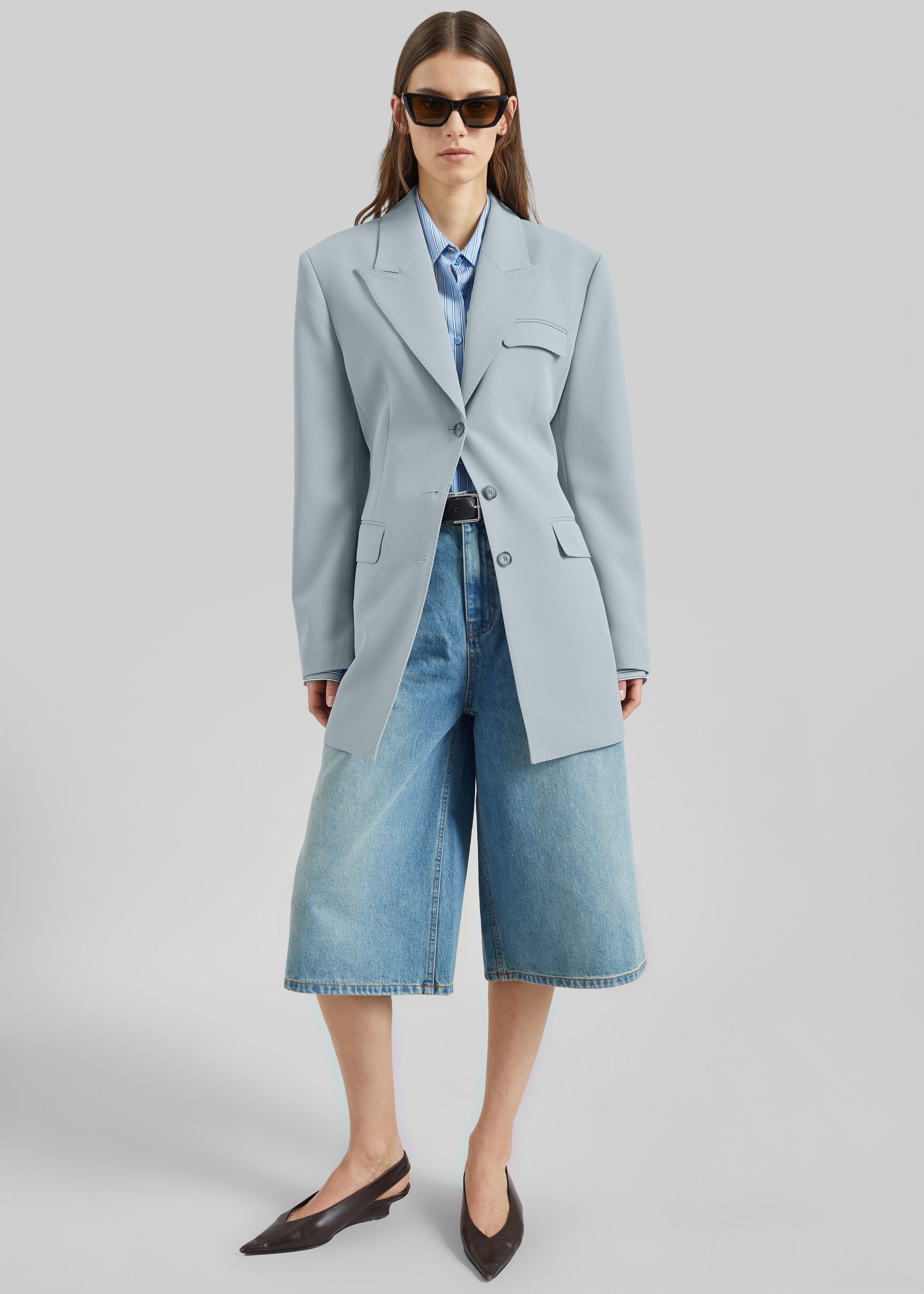 Duved Cinched Blazer - Slate Grey - 3