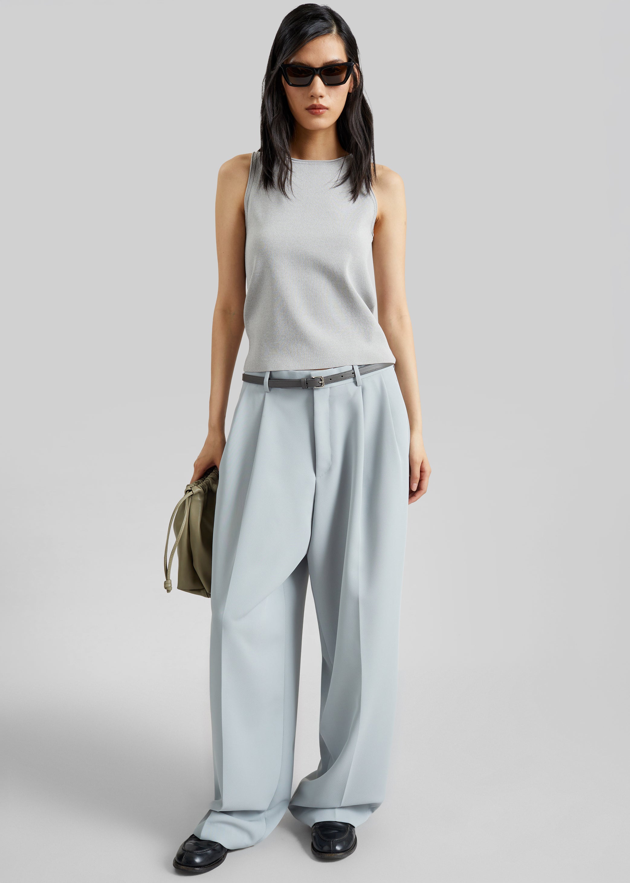 Shop the look image for Duved Pleated Trousers - Slate Grey
