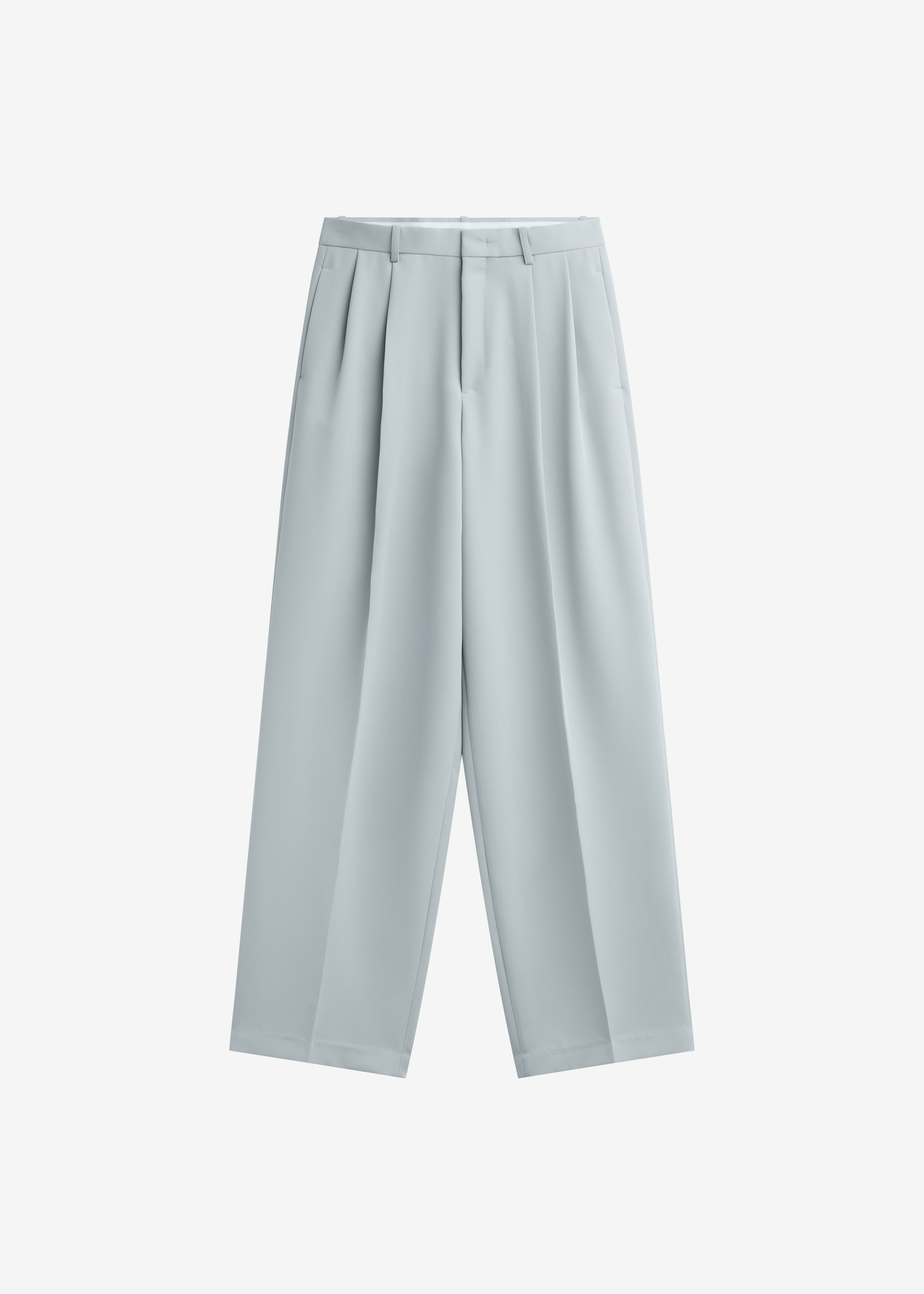 Duved Pleated Trousers - Slate Grey - 8