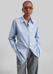 Duvina Detachable Double Collar Shirt - Light Blue