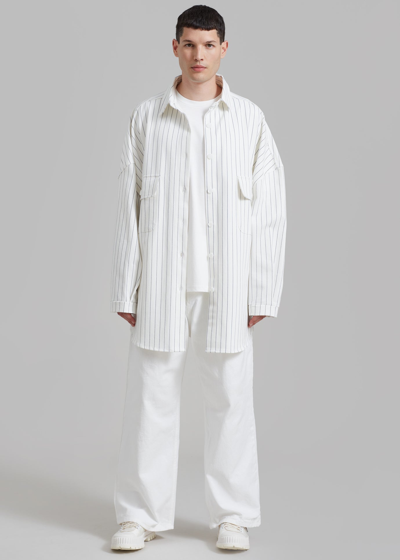 Dallas Denim Overshirt - Blue Pinstripe