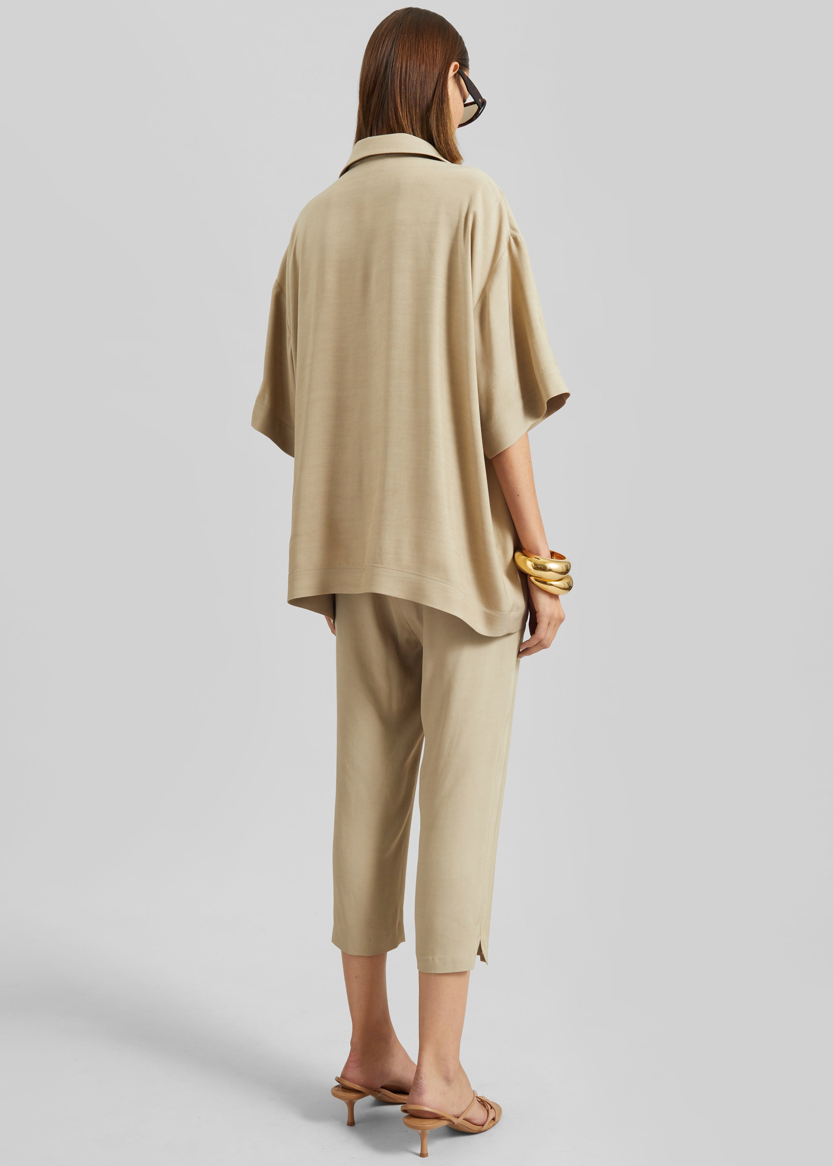 Eda Fluid Polo Shirt - Beige - 6