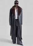 Edra Removable Collar Trench Coat - Black