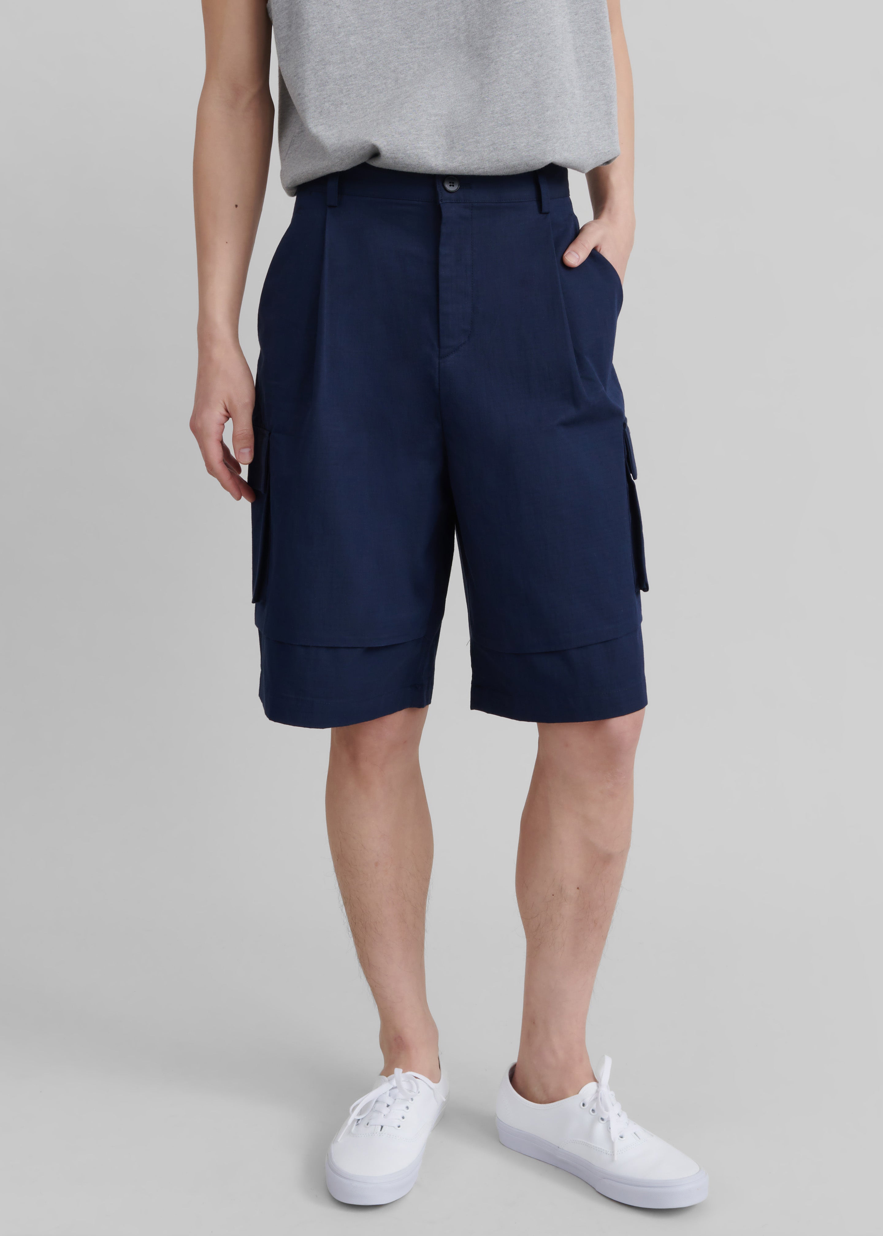 Edward Cargo Shorts - Navy - 1