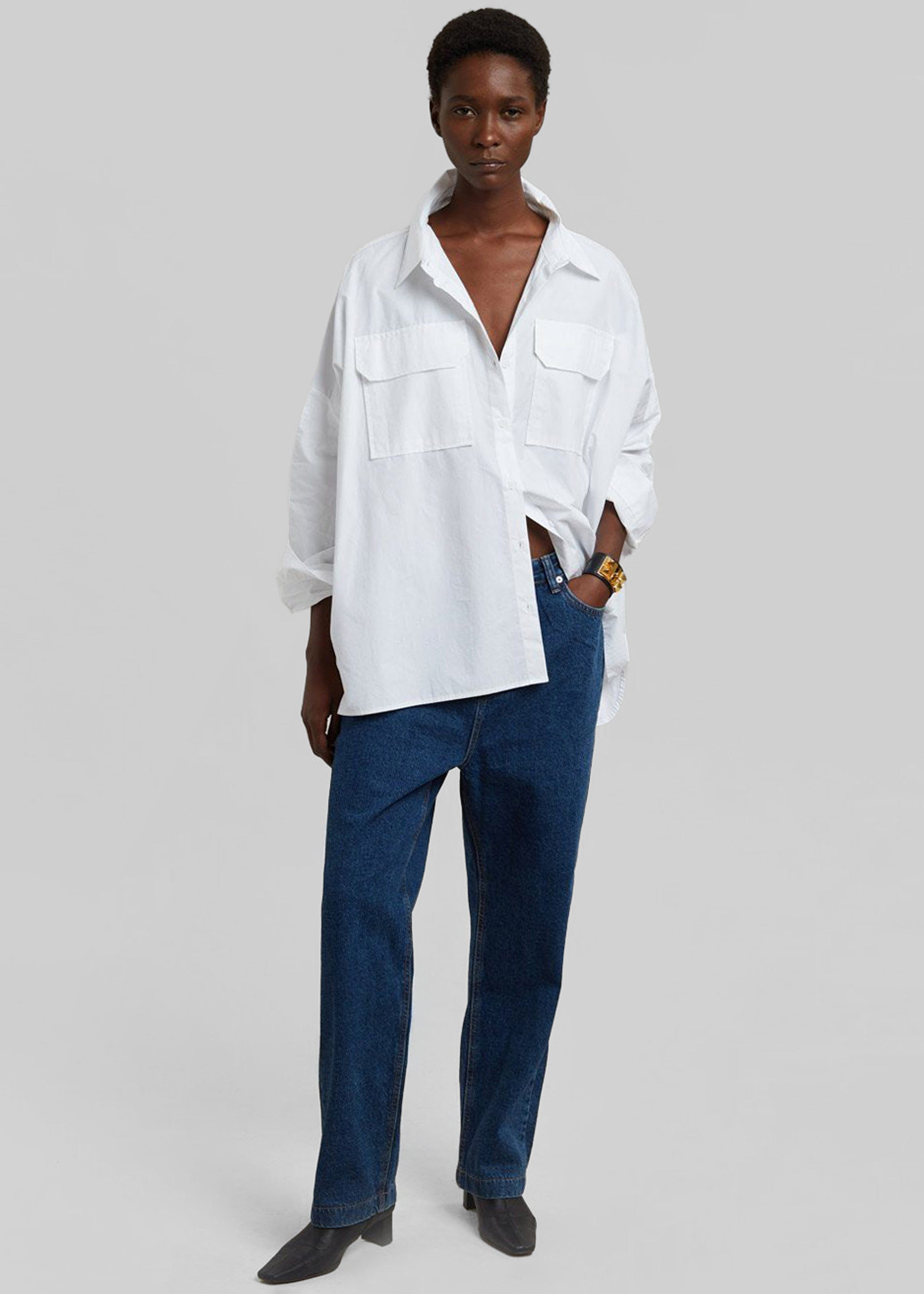 Elara Oversized Shirt - Optic White - 4