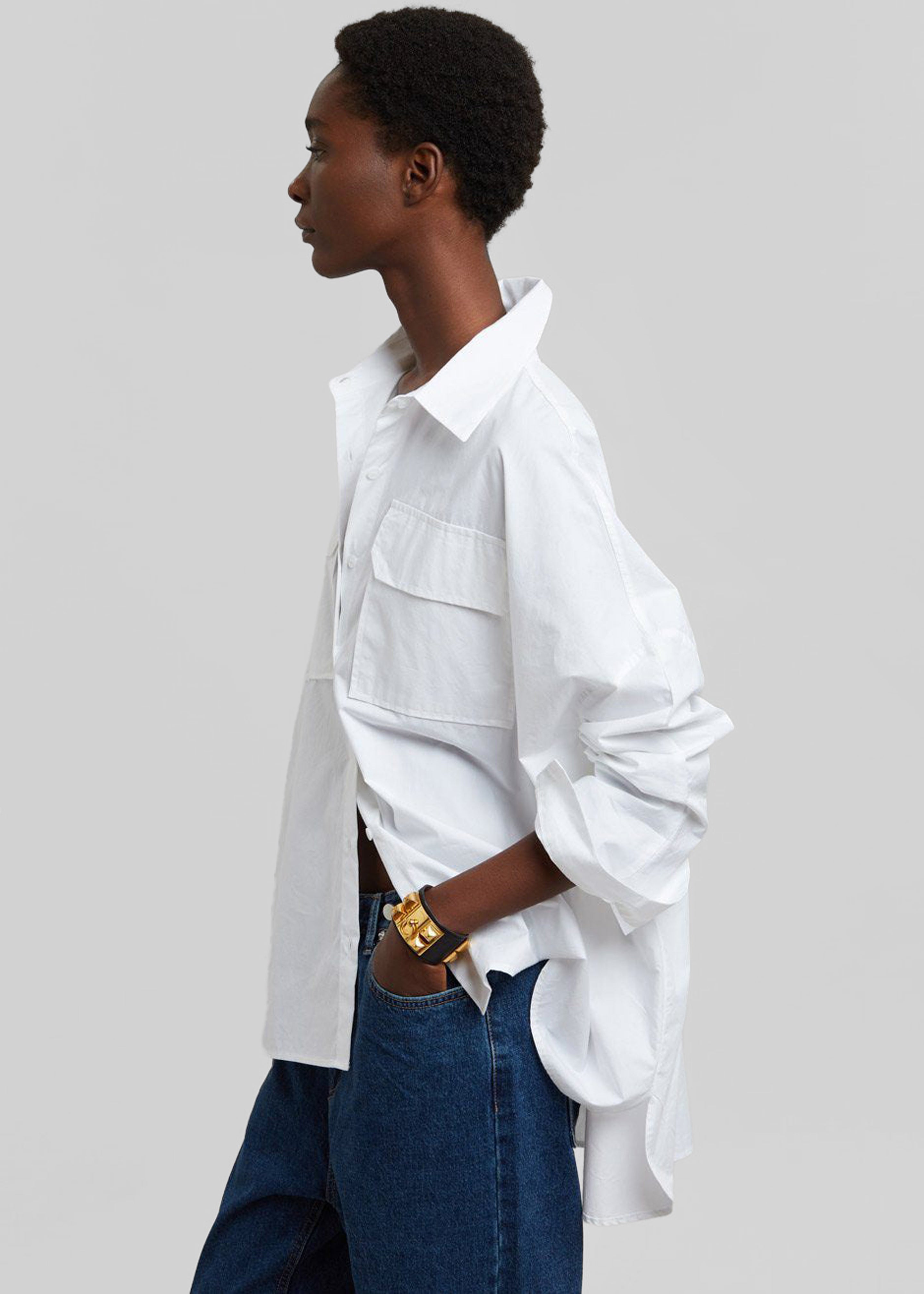 Elara Oversized Shirt - Optic White - 3