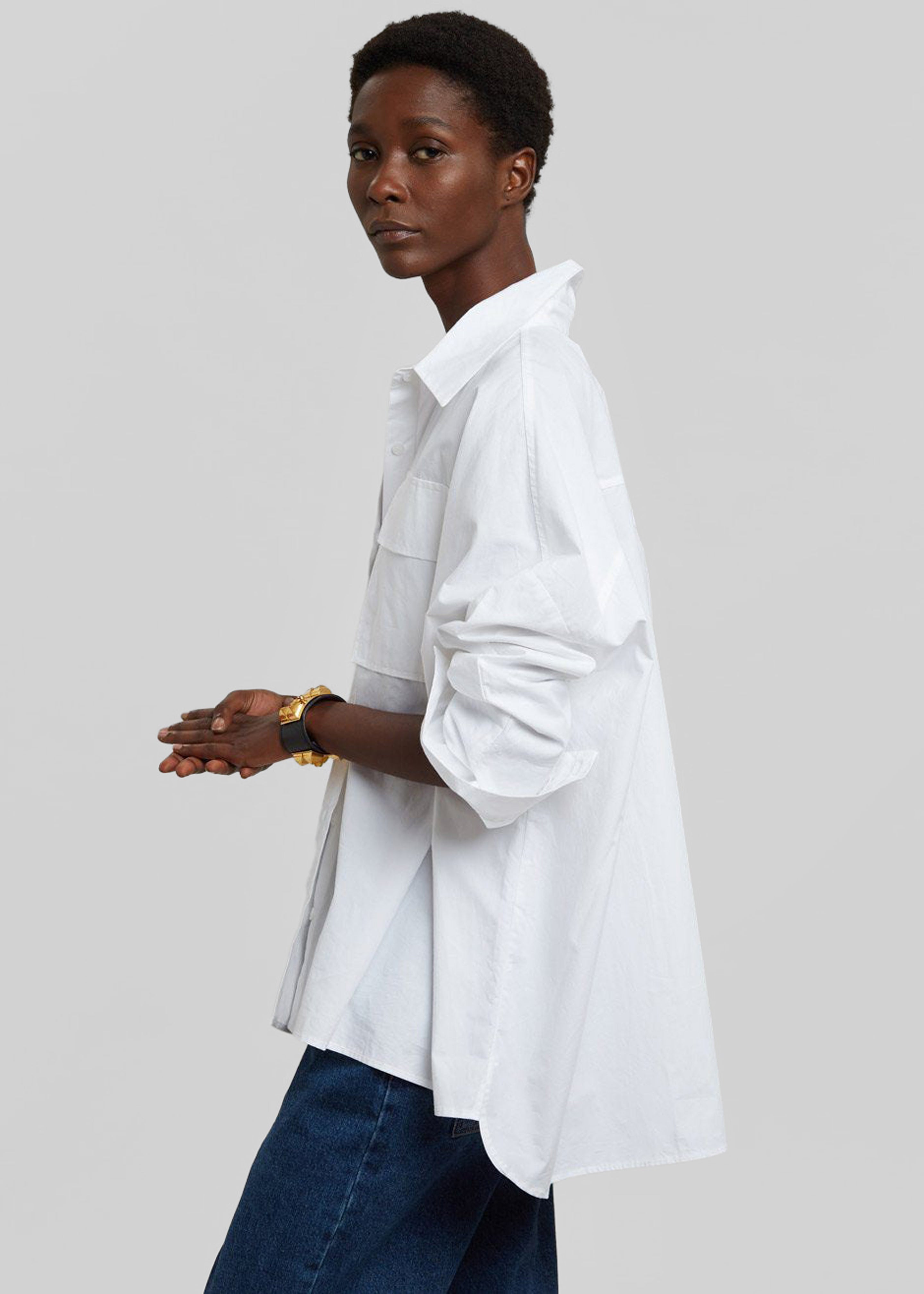 Elara Oversized Shirt - Optic White - 1