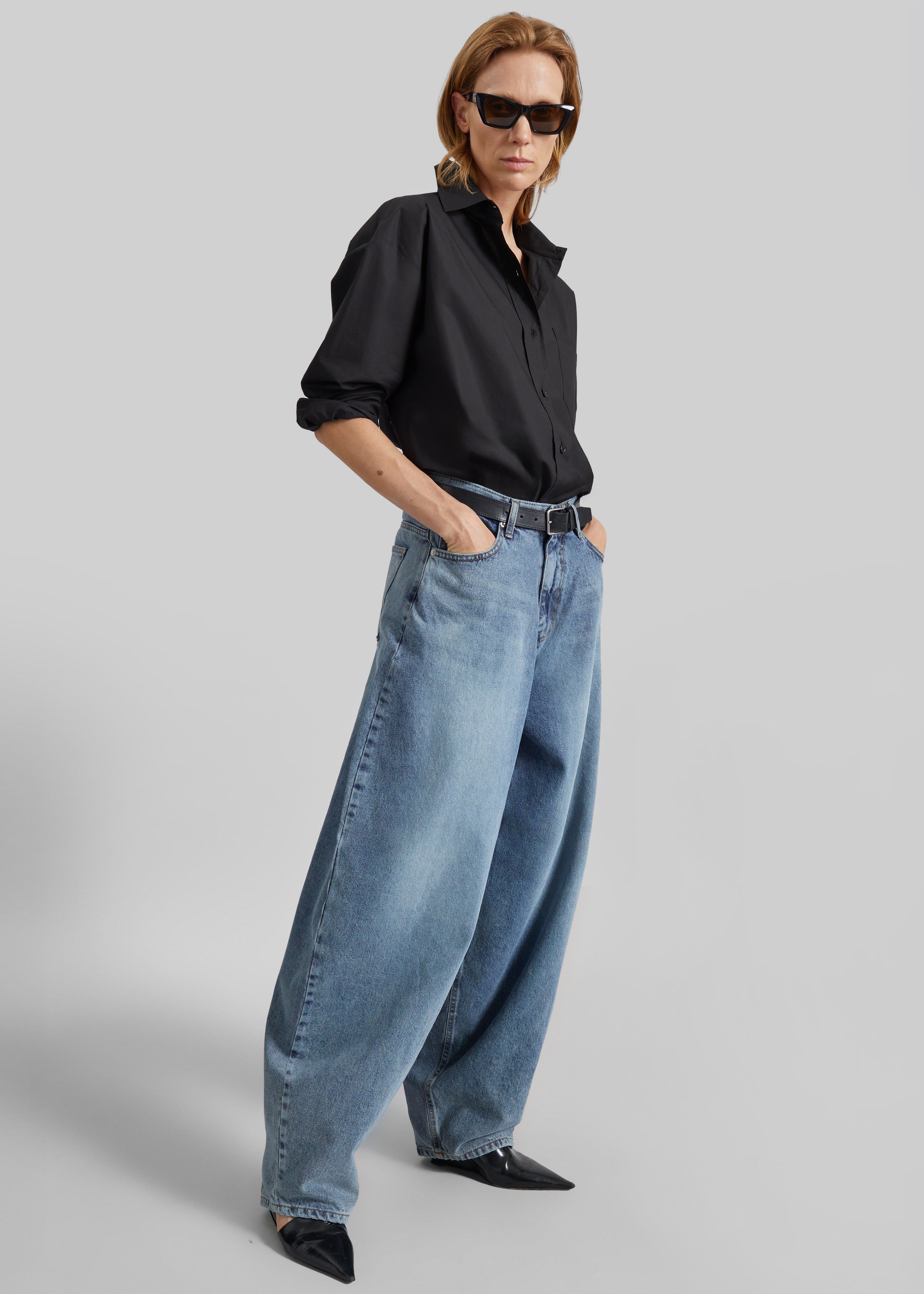 Elga Barrel Leg Jeans - Medium Wash - 4