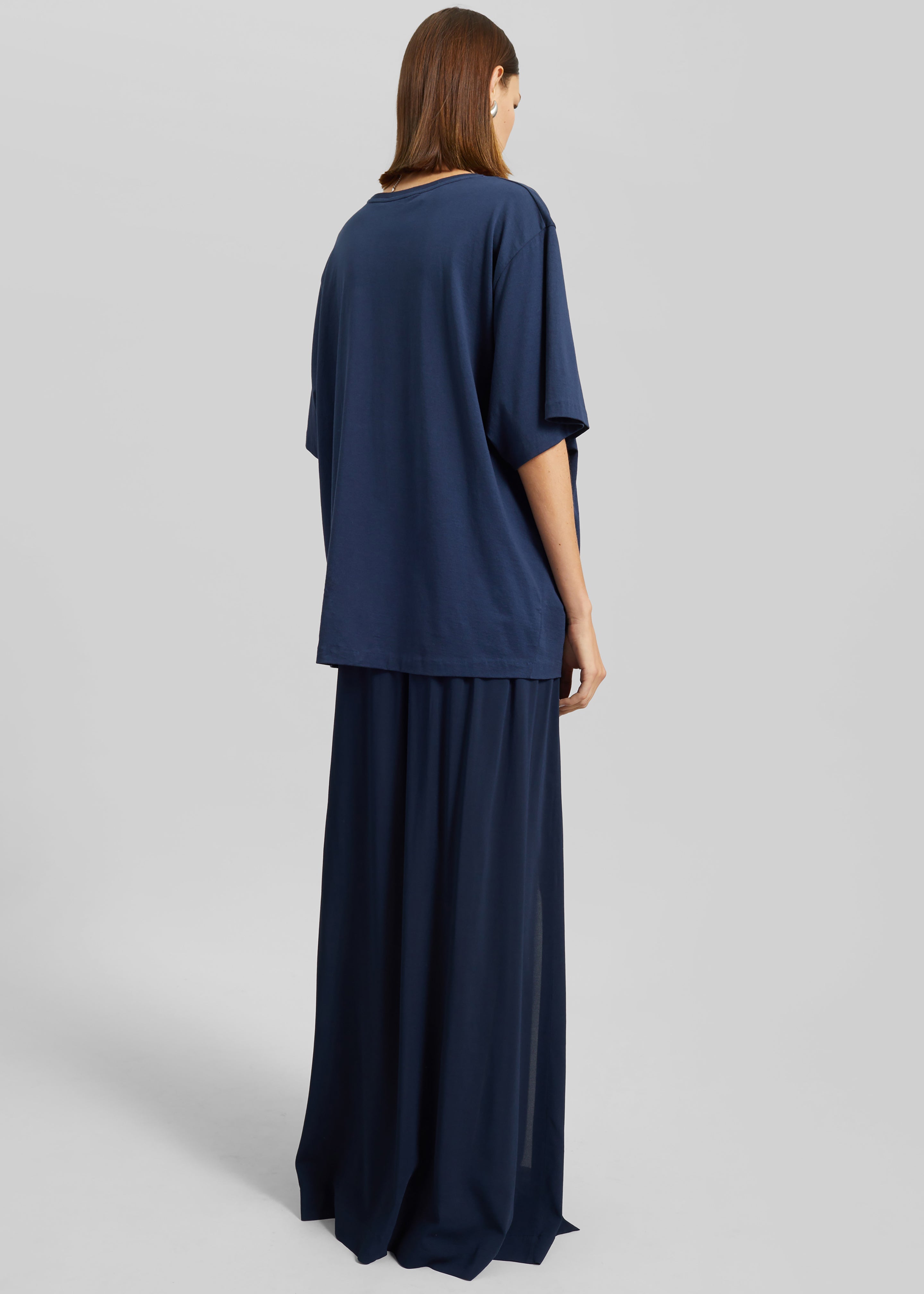 Elie Silk Fluid Maxi Skirt - Navy - 7