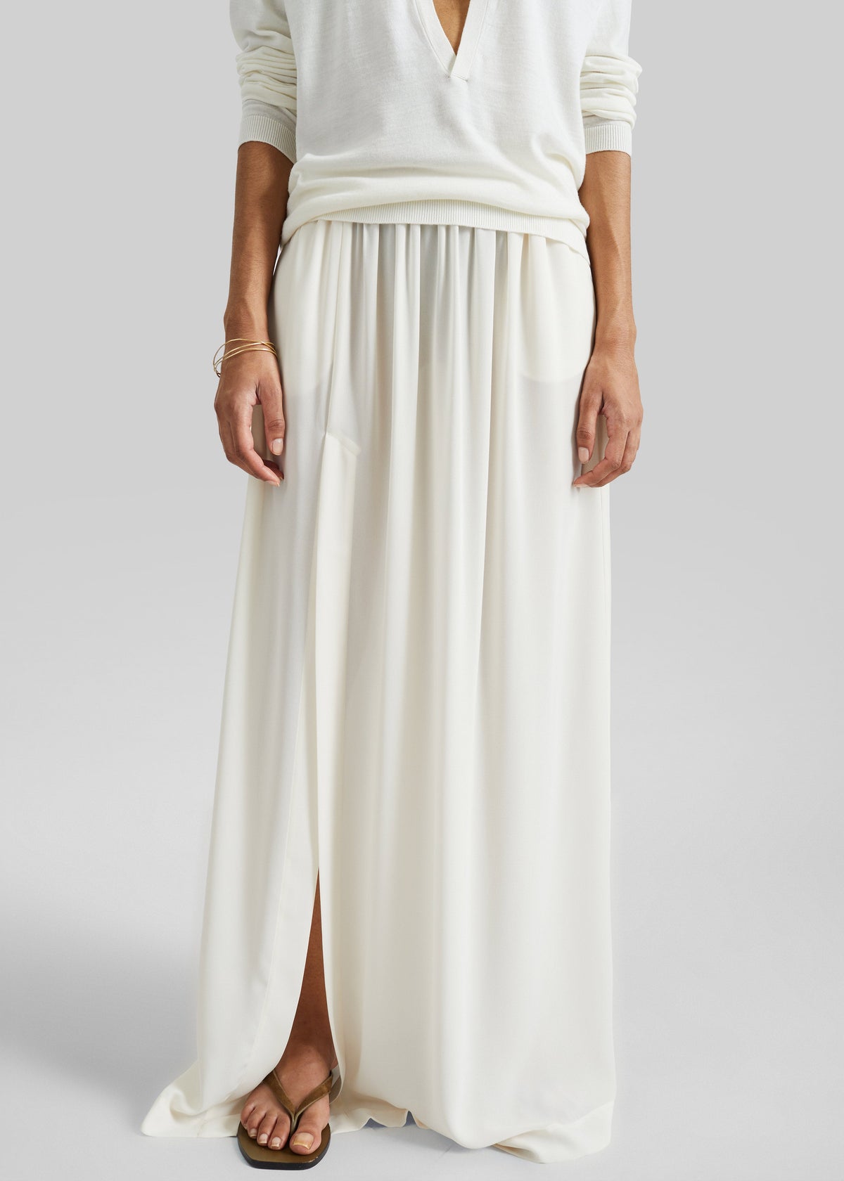Elie Silk Fluid Maxi Skirt - Ivory - 2