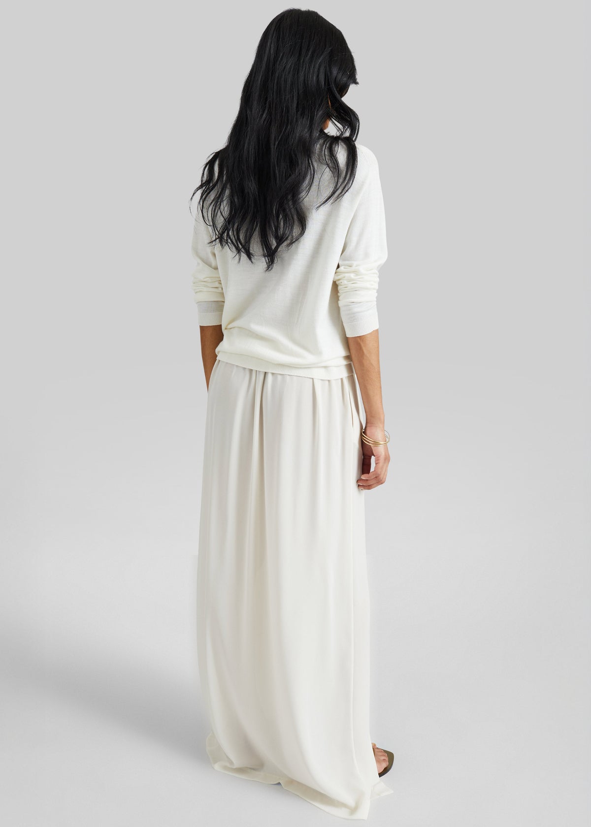 Elie Silk Fluid Maxi Skirt - Ivory - 5