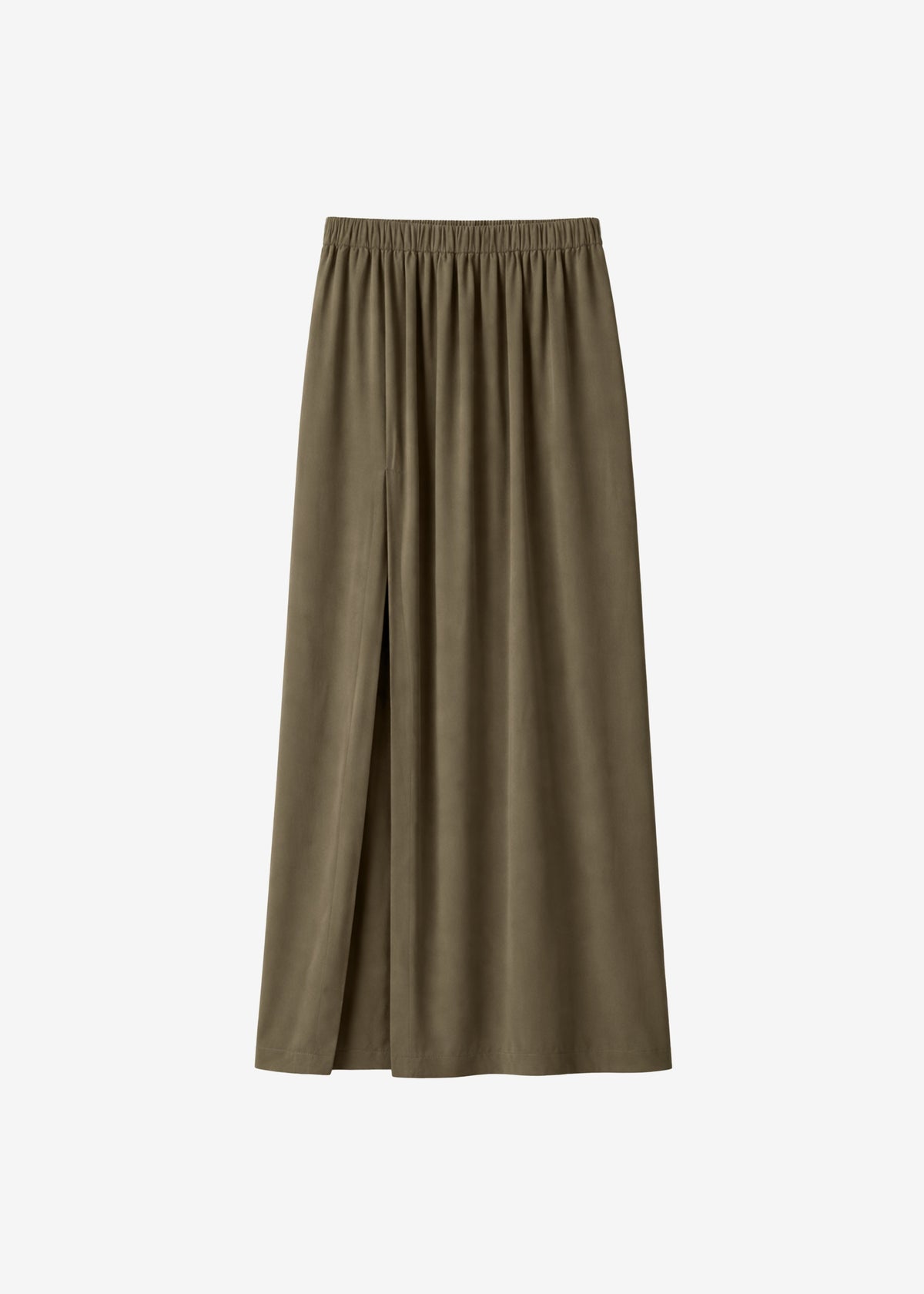 Elie Silk Fluid Maxi Skirt - Olive - 9